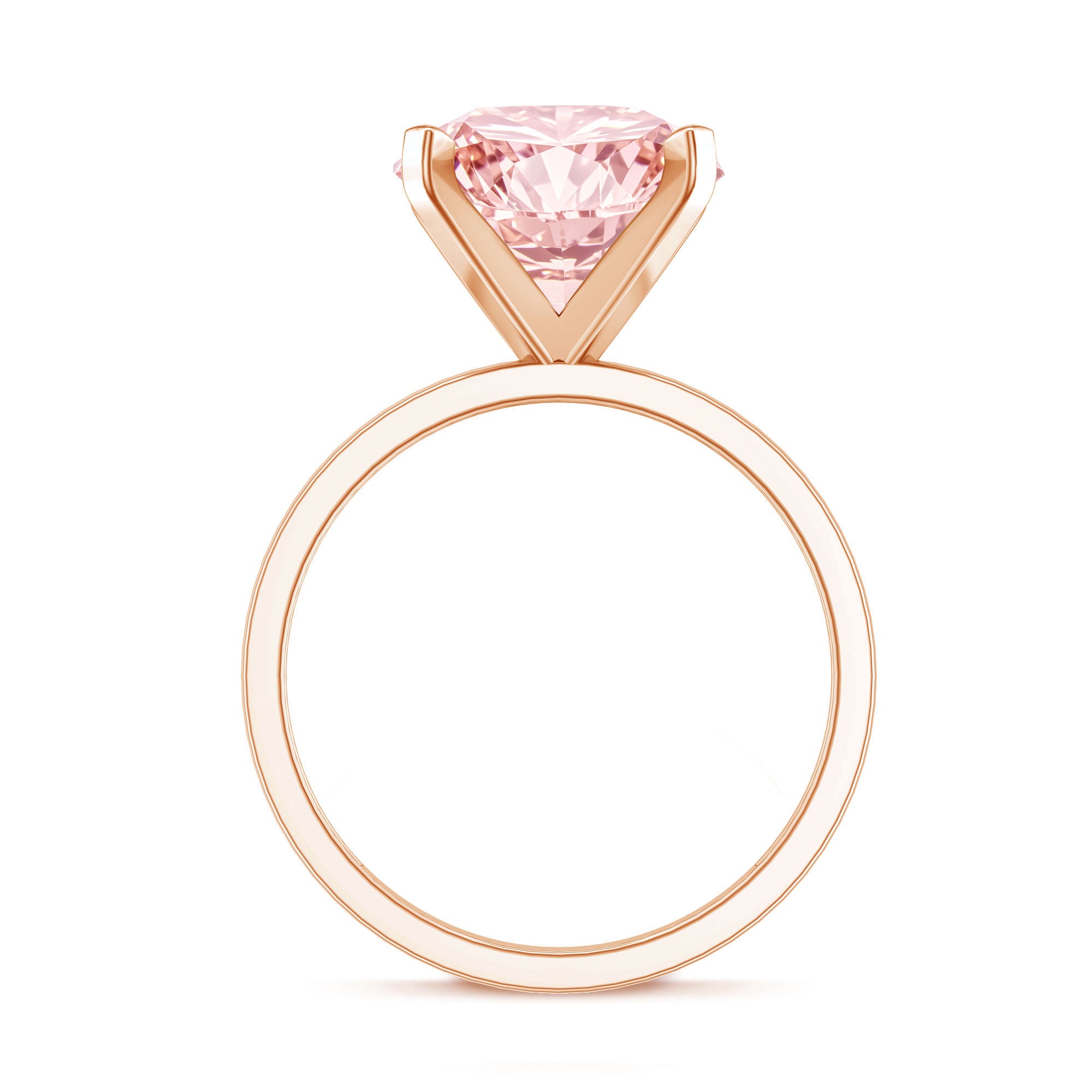 Peg Headset Solitaire 4 Carat Lab Grown Pink Diamond Engagement Ring IGI Certified Fancy Pink - VS1 - Rosec Jewels