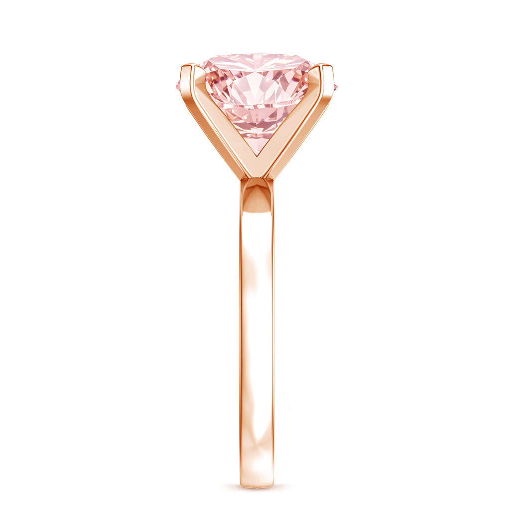 Peg Headset Solitaire 4 Carat Lab Grown Pink Diamond Engagement Ring IGI Certified Fancy Pink - VS1 - Rosec Jewels