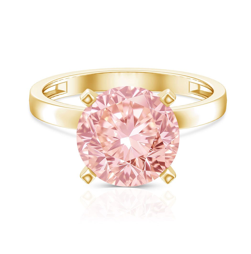 Peg Headset Solitaire 4 Carat Lab Grown Pink Diamond Engagement Ring IGI Certified Fancy Pink - VS1 - Rosec Jewels