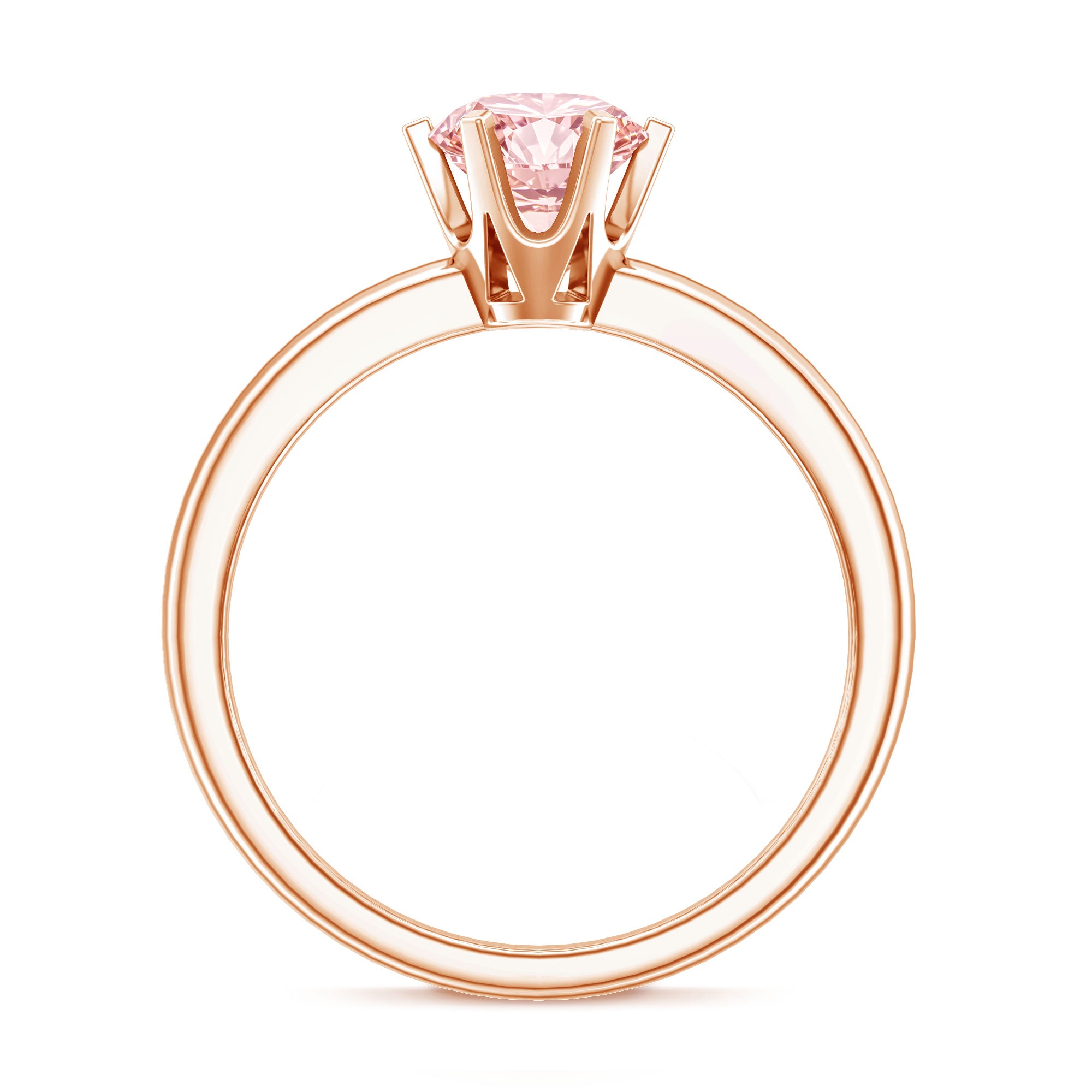 Round Brilliant Cut Lab Grown Pink Diamond 1 Carat Solitaire Ring with IGI Certificate Fancy Pink - VS1 - Rosec Jewels