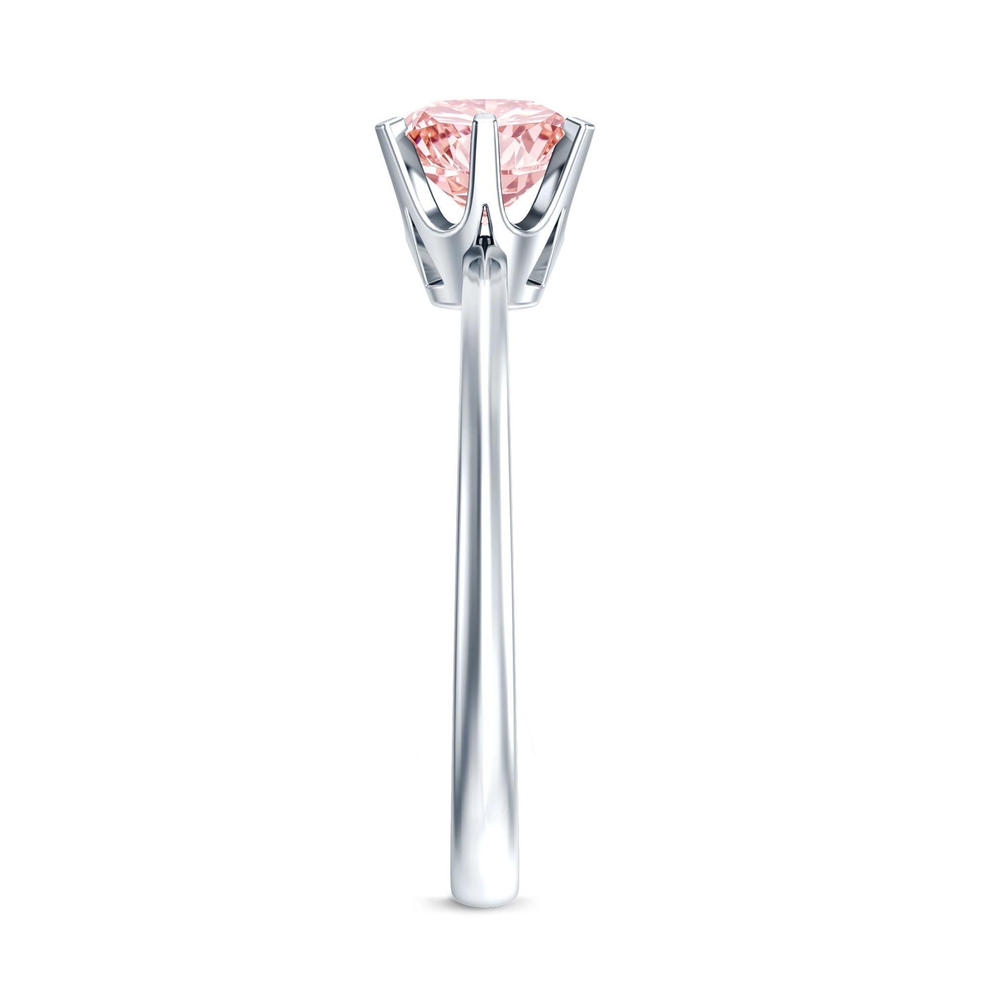 Round Brilliant Cut Lab Grown Pink Diamond 1 Carat Solitaire Ring with IGI Certificate Fancy Pink - VS1 - Rosec Jewels