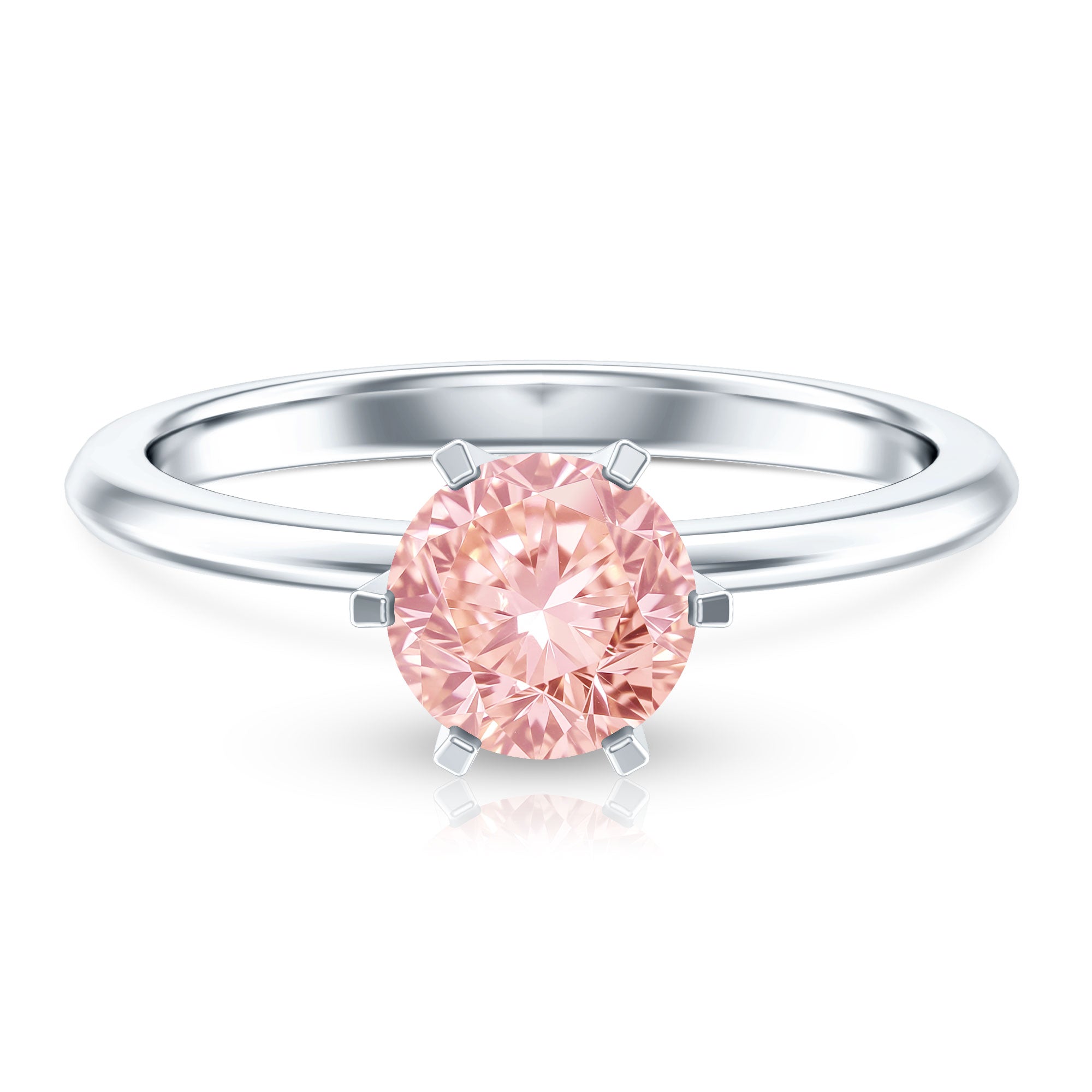 Round Brilliant Cut Lab Grown Pink Diamond 1 Carat Solitaire Ring with IGI Certificate Fancy Pink - VS1 - Rosec Jewels