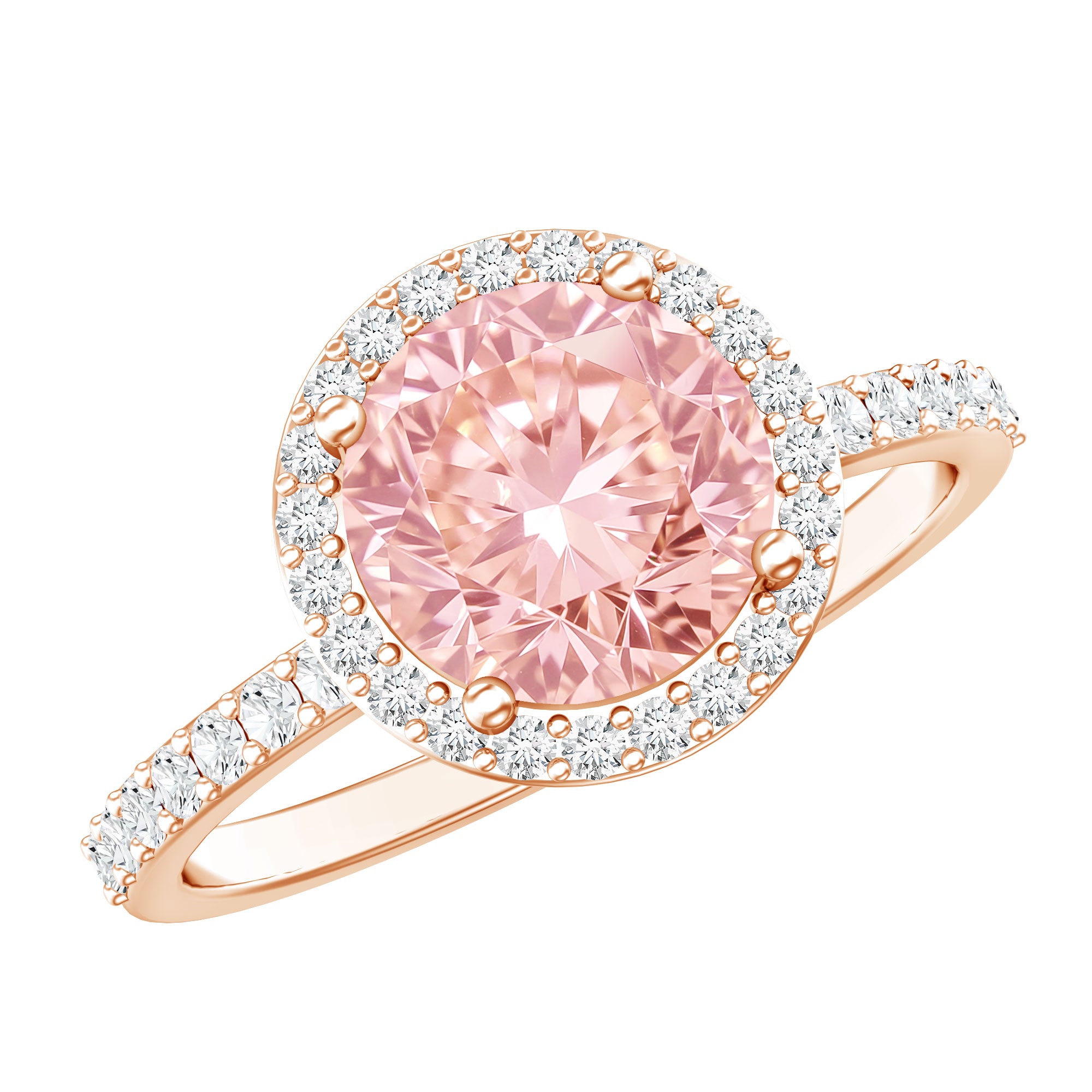 Rosec Jewels-2 Carat Lab Grown Pink Diamond Halo Engagement Ring with IGI Certificate