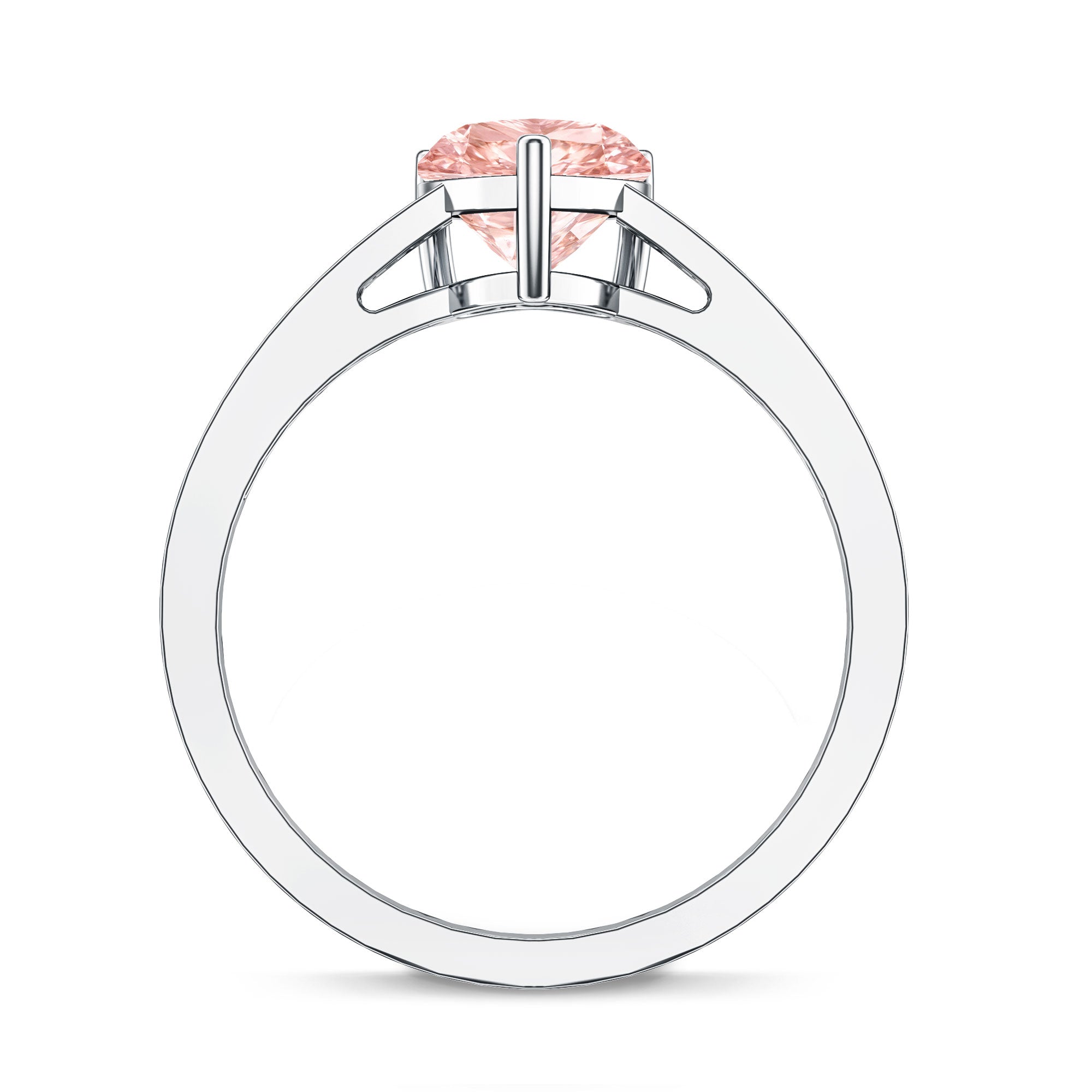 IGI Certified Heart Shape Lab Grown Pink Diamond Engagement Ring 1 Carat Fancy Pink - VS1 - Rosec Jewels