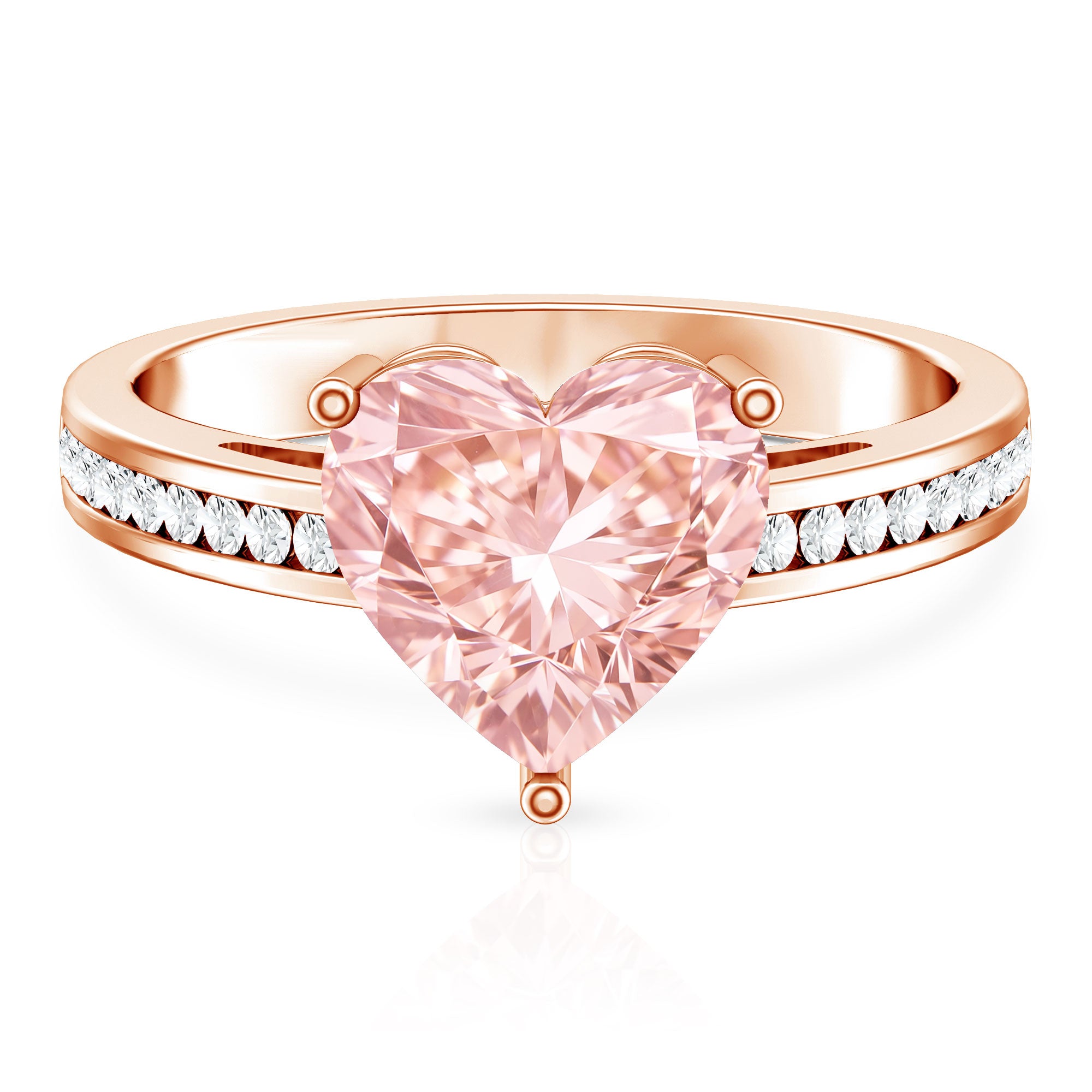 Rosec Jewels-Lab Grown 3 Carat Pink Diamond Heart Engagement Ring IGI Certified