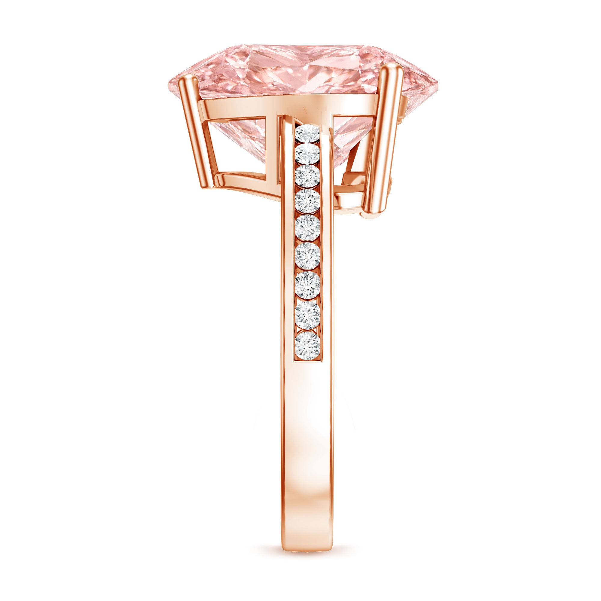 IGI Certified 5 Carat Lab Grown Pink Diamond Heart Solitaire Engagement Ring Fancy Pink - VS1 - Rosec Jewels