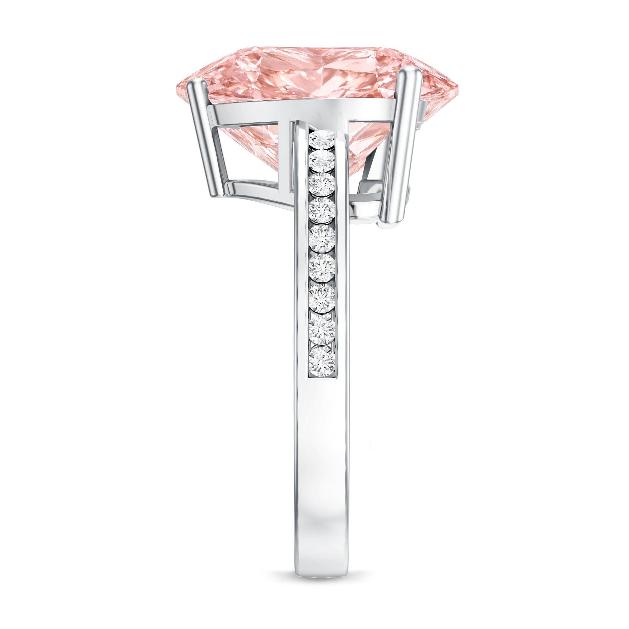 IGI Certified 5 Carat Lab Grown Pink Diamond Heart Solitaire Engagement Ring Fancy Pink - VS1 - Rosec Jewels