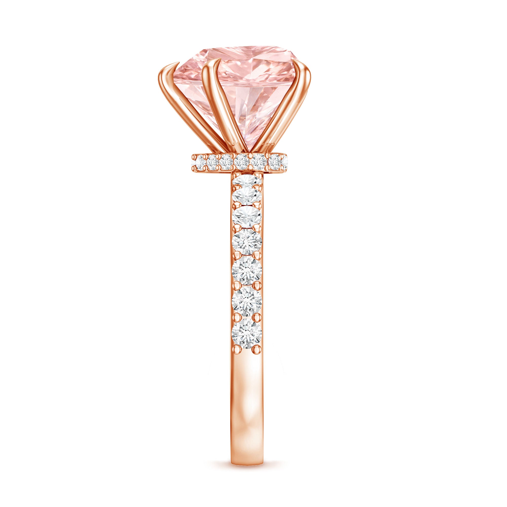 3 Carat Lab Grown Diamond Pink Heart Engagement Ring with IGI Certificate Fancy Pink - VS1 - Rosec Jewels