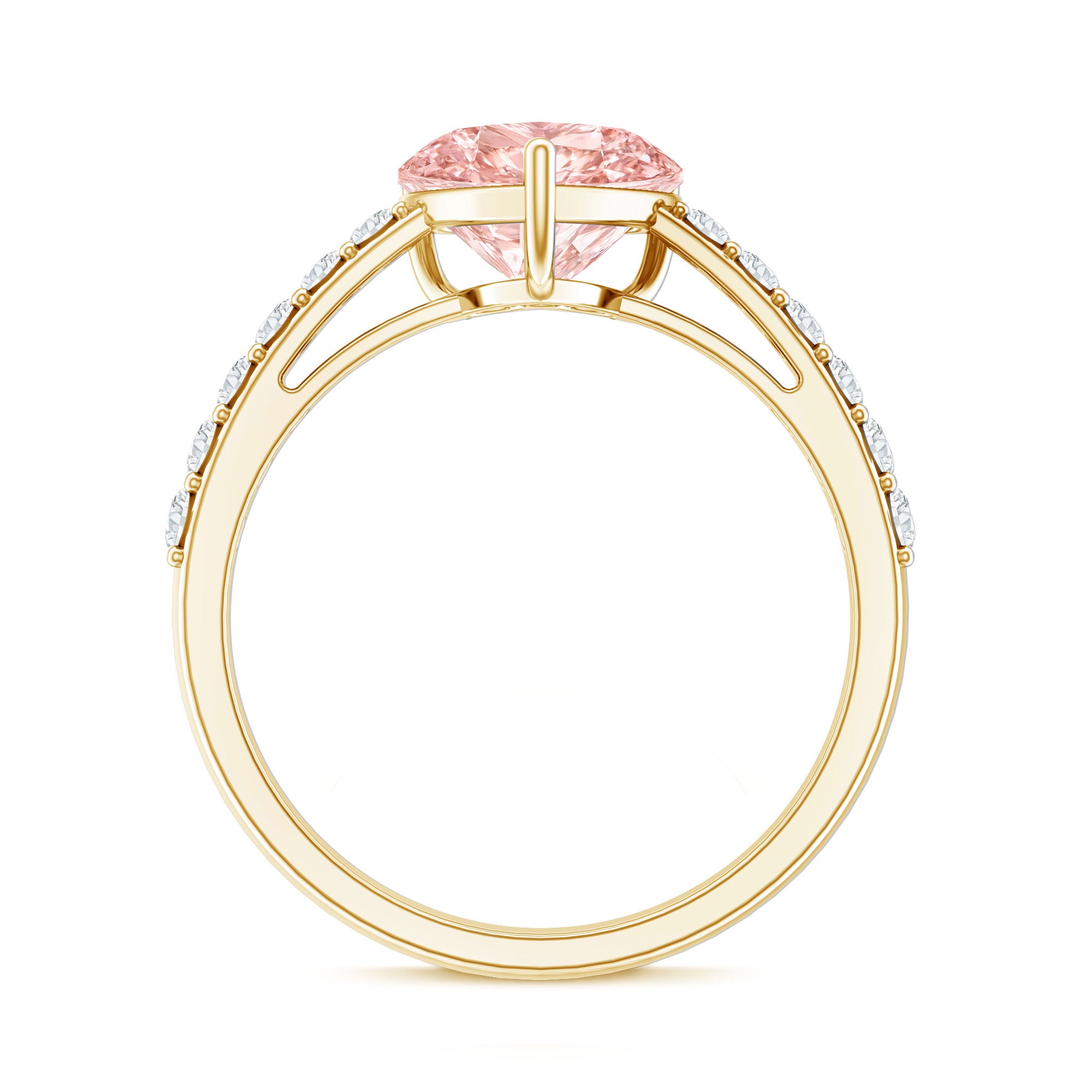 Lab Grown 2 Carat Pink Diamond Heart Engagement Ring with IGI Certificate Fancy Pink - VS1 - Rosec Jewels