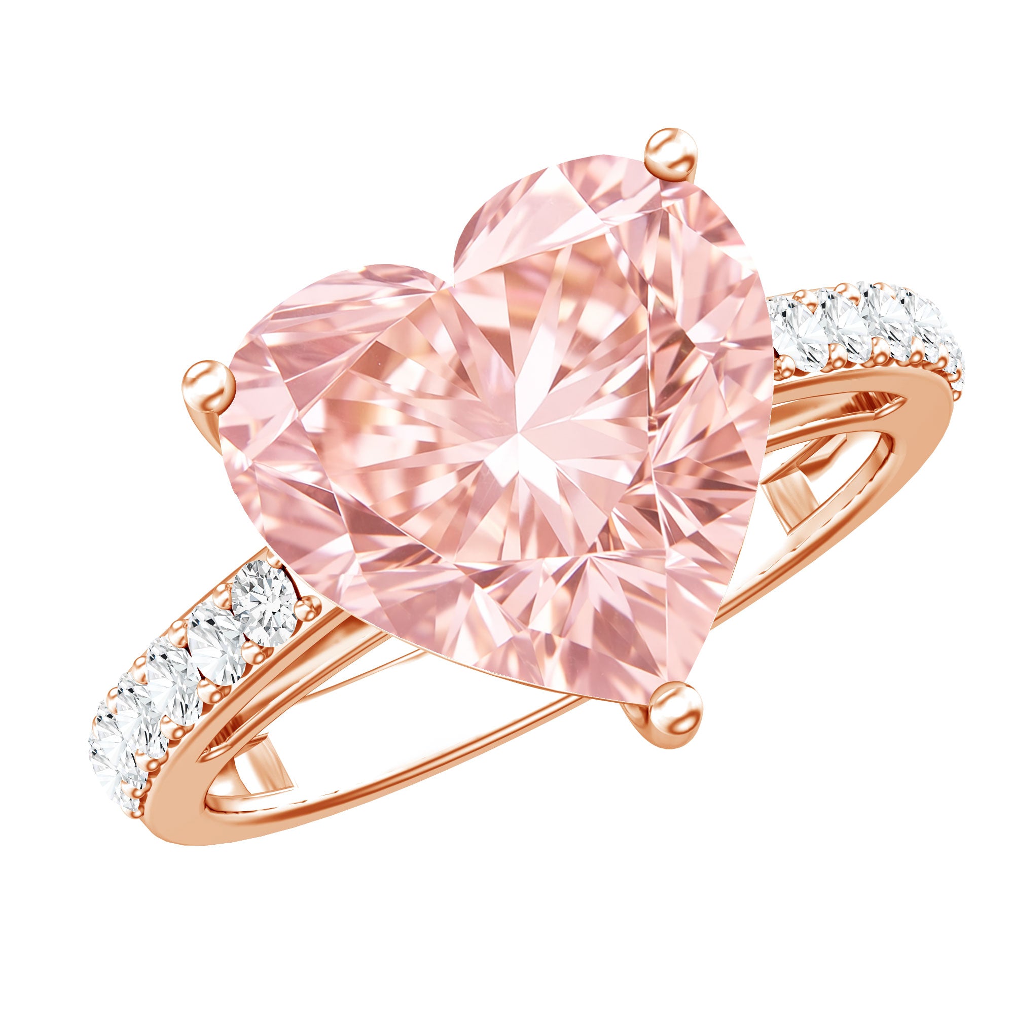 Lab Created 5 Carat Diamond Pink Heart Engagement Ring with IGI Certificate Fancy Pink - VS1 - Rosec Jewels