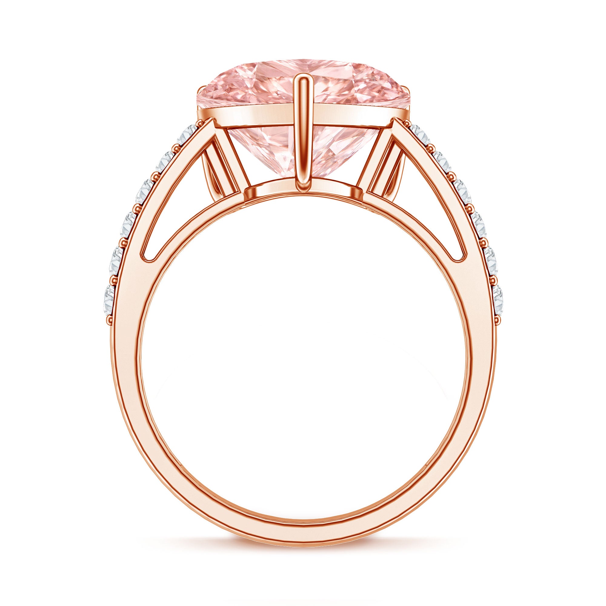 Lab Created 5 Carat Diamond Pink Heart Engagement Ring with IGI Certificate Fancy Pink - VS1 - Rosec Jewels