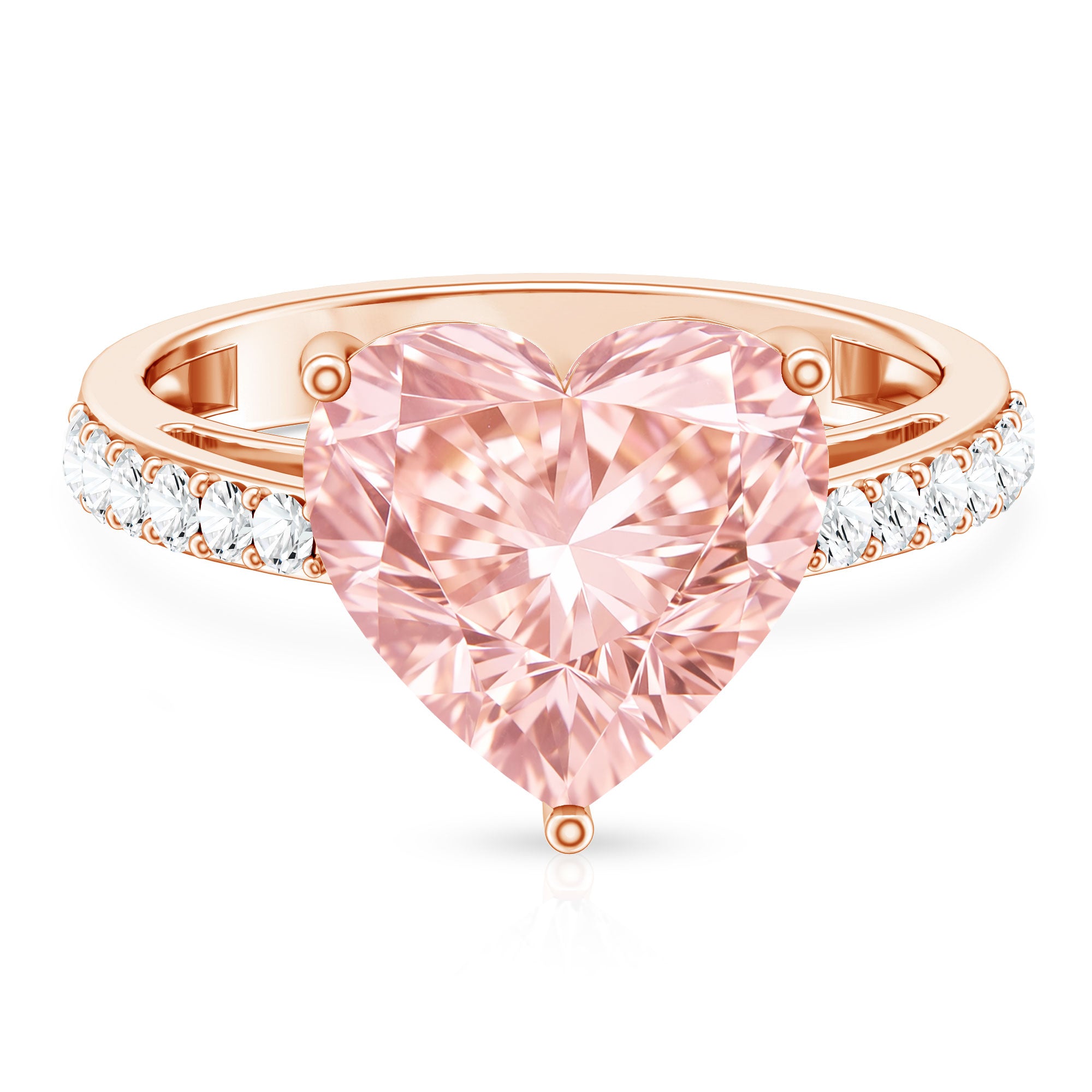 Lab Created 5 Carat Diamond Pink Heart Engagement Ring with IGI Certificate Fancy Pink - VS1 - Rosec Jewels