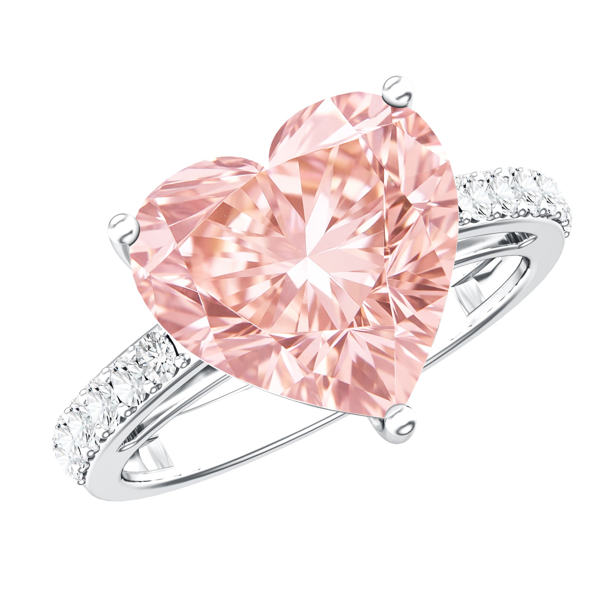 Lab Created 5 Carat Diamond Pink Heart Engagement Ring with IGI Certificate Fancy Pink - VS1 - Rosec Jewels