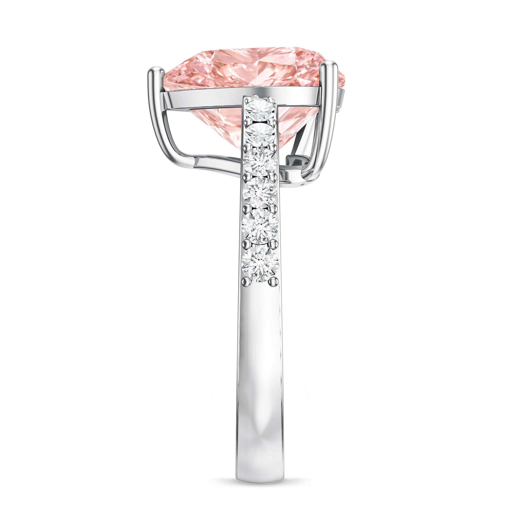 Lab Created 5 Carat Diamond Pink Heart Engagement Ring with IGI Certificate Fancy Pink - VS1 - Rosec Jewels