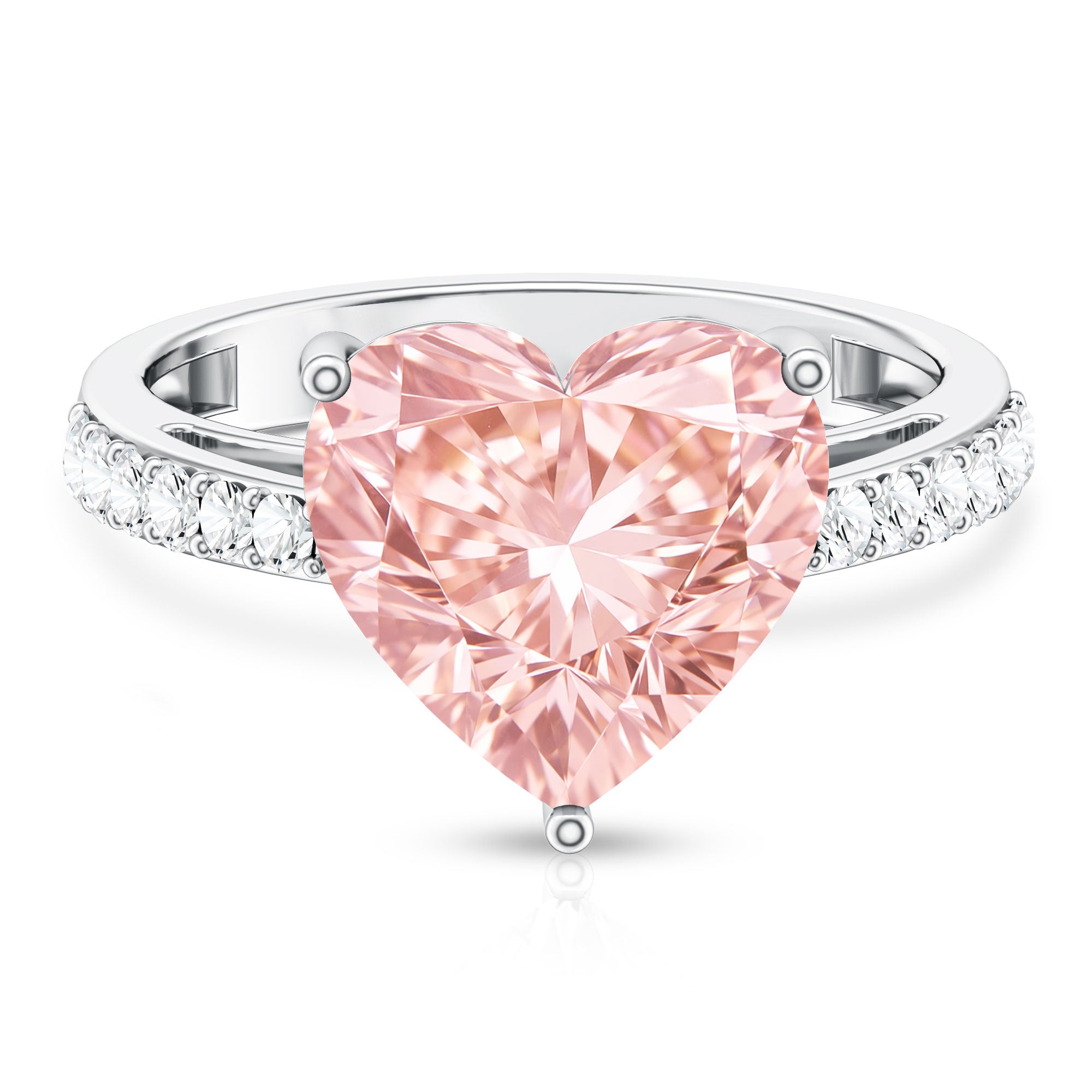 Lab Created 5 Carat Diamond Pink Heart Engagement Ring with IGI Certificate Fancy Pink - VS1 - Rosec Jewels