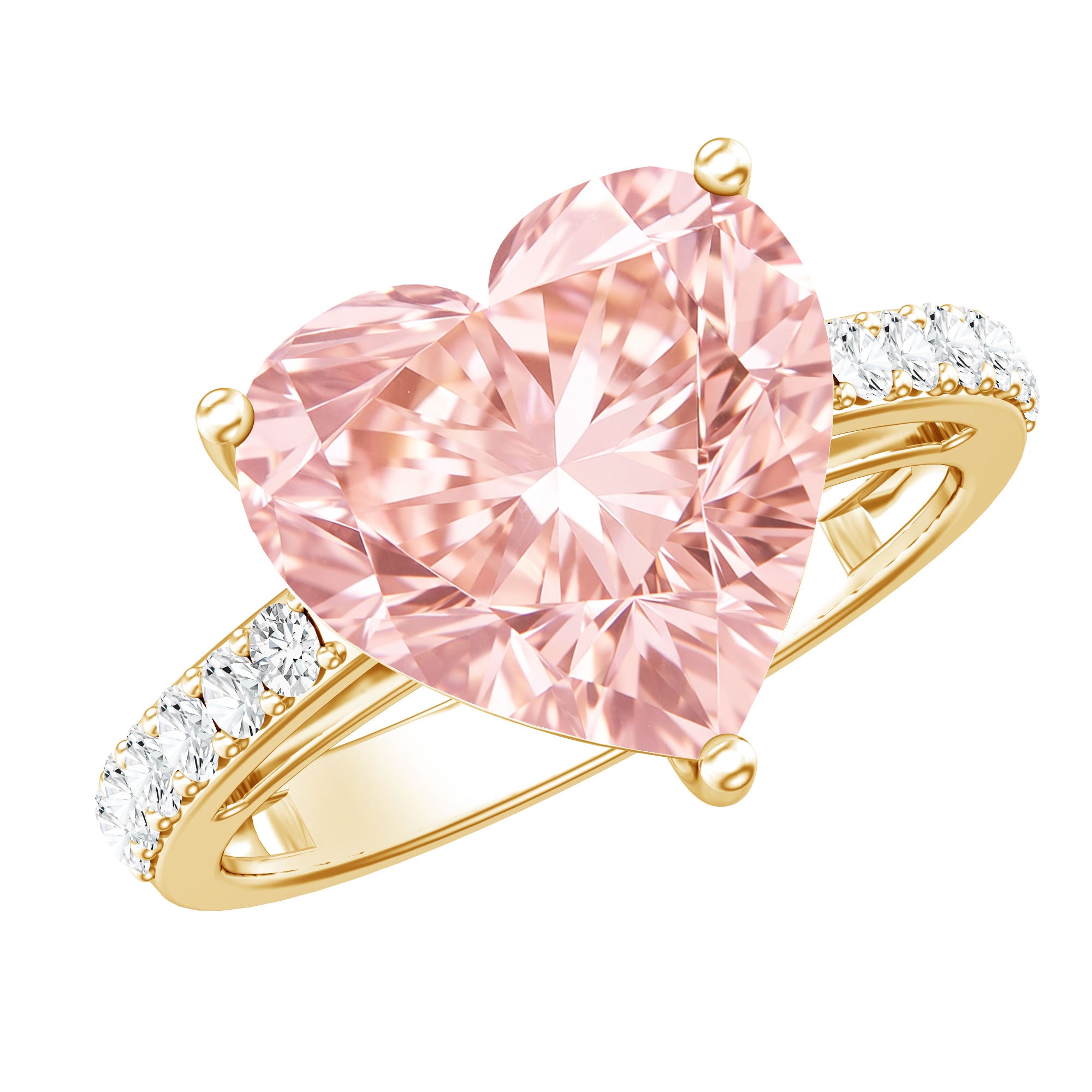 Lab Created 5 Carat Diamond Pink Heart Engagement Ring with IGI Certificate Fancy Pink - VS1 - Rosec Jewels