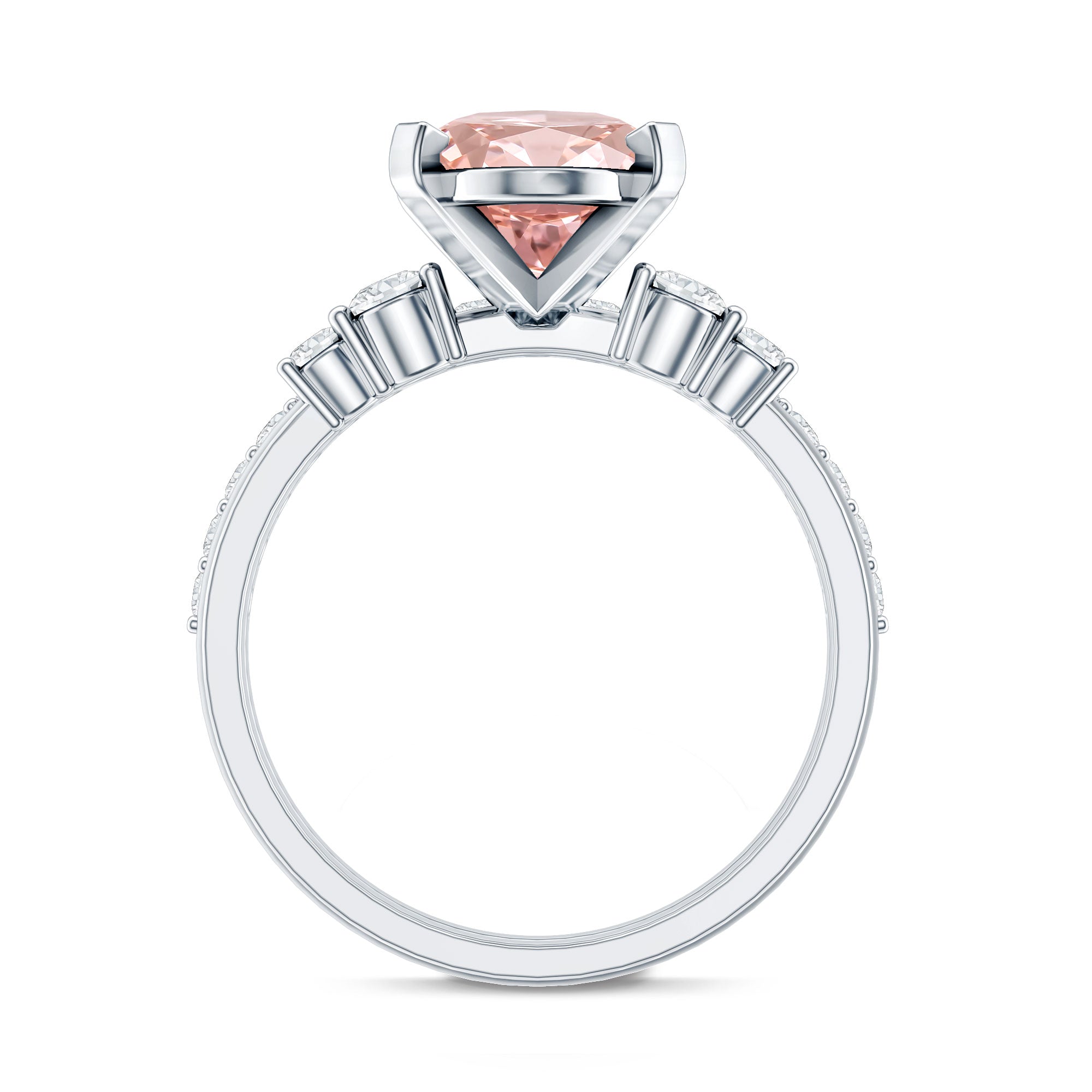 Rosec Jewels-IGI Certified 3 Carat Oval Shape Lab Pink Diamond Wedding Bridal Ring Set of 2