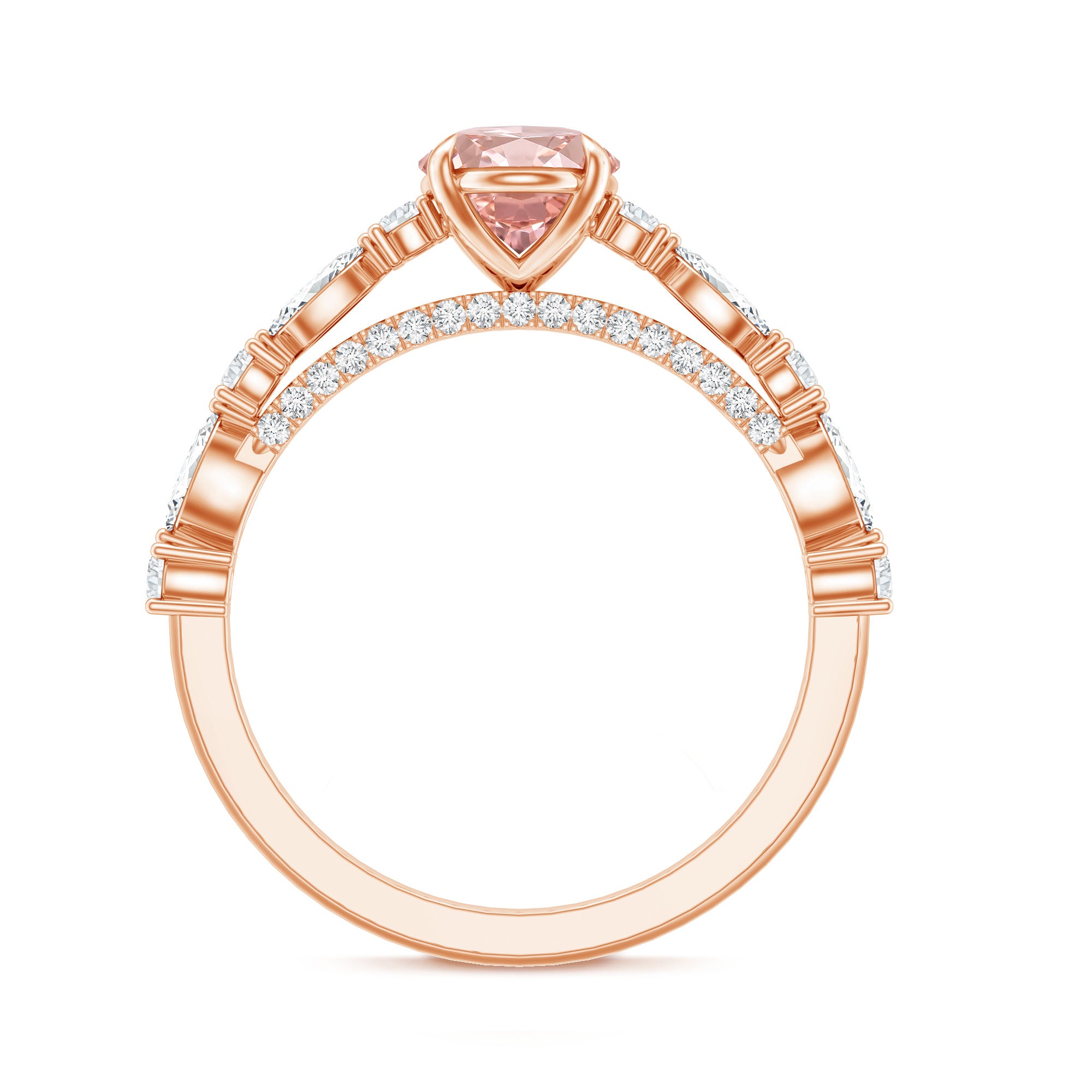 1 Carat Oval Lab Grown Pink Diamond Engagement Ring IGI Certified Fancy Pink - VS1 - Rosec Jewels