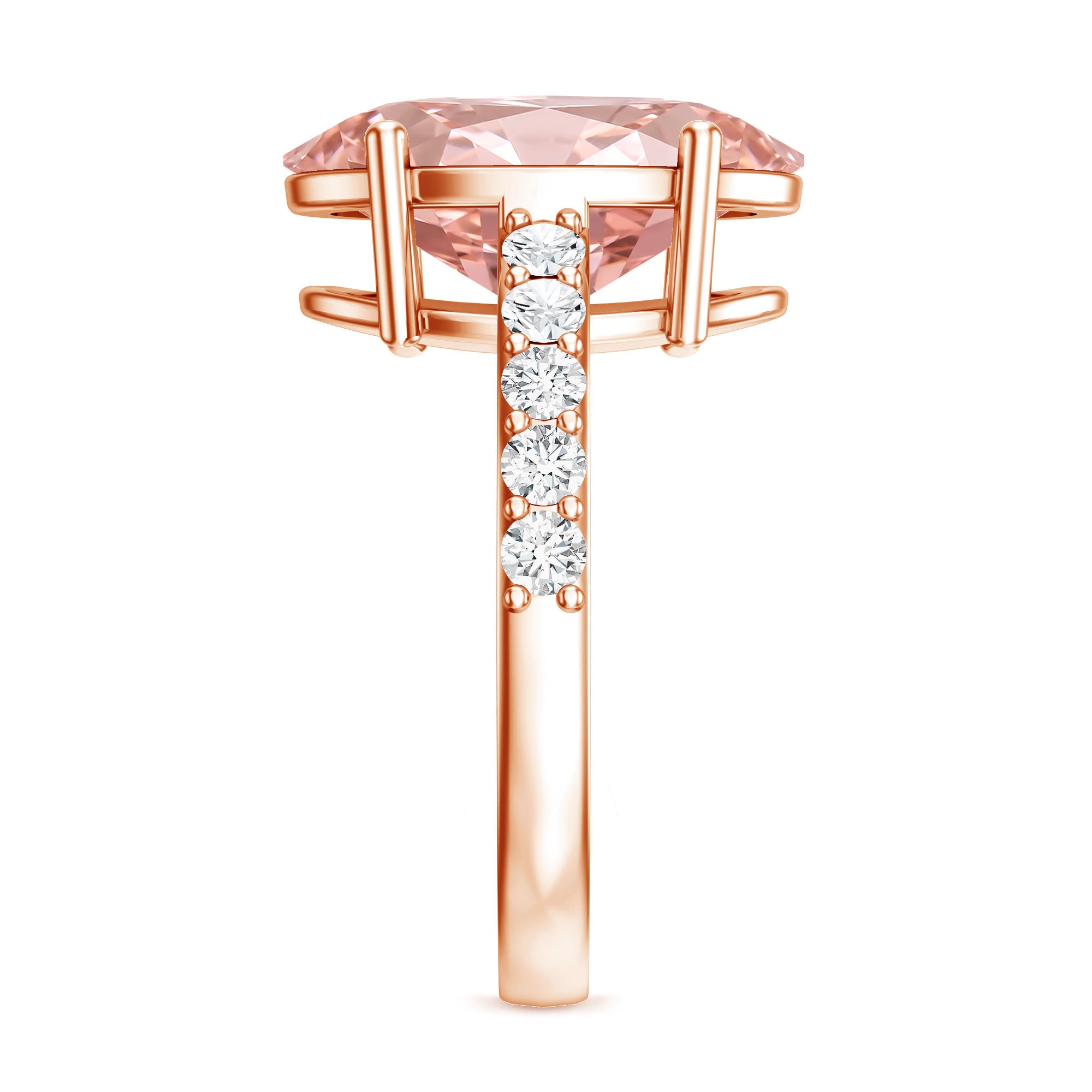 Rosec Jewels-Huge 5 Carat Lab Grown Pink Diamond Oval Engagement Ring IGI Certified