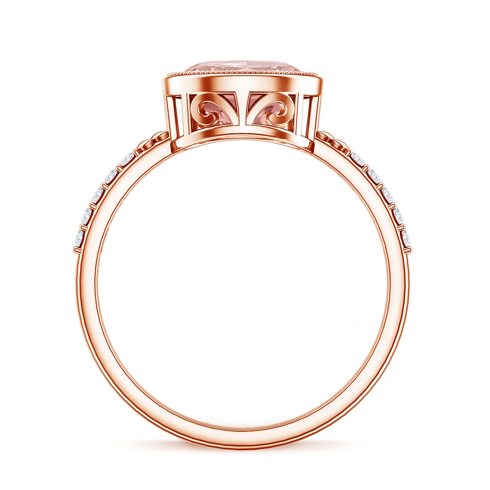 Rosec Jewels-Lab Grown 2 Carat Pink Diamond Oval East West Engagement Ring with IGI Certificate