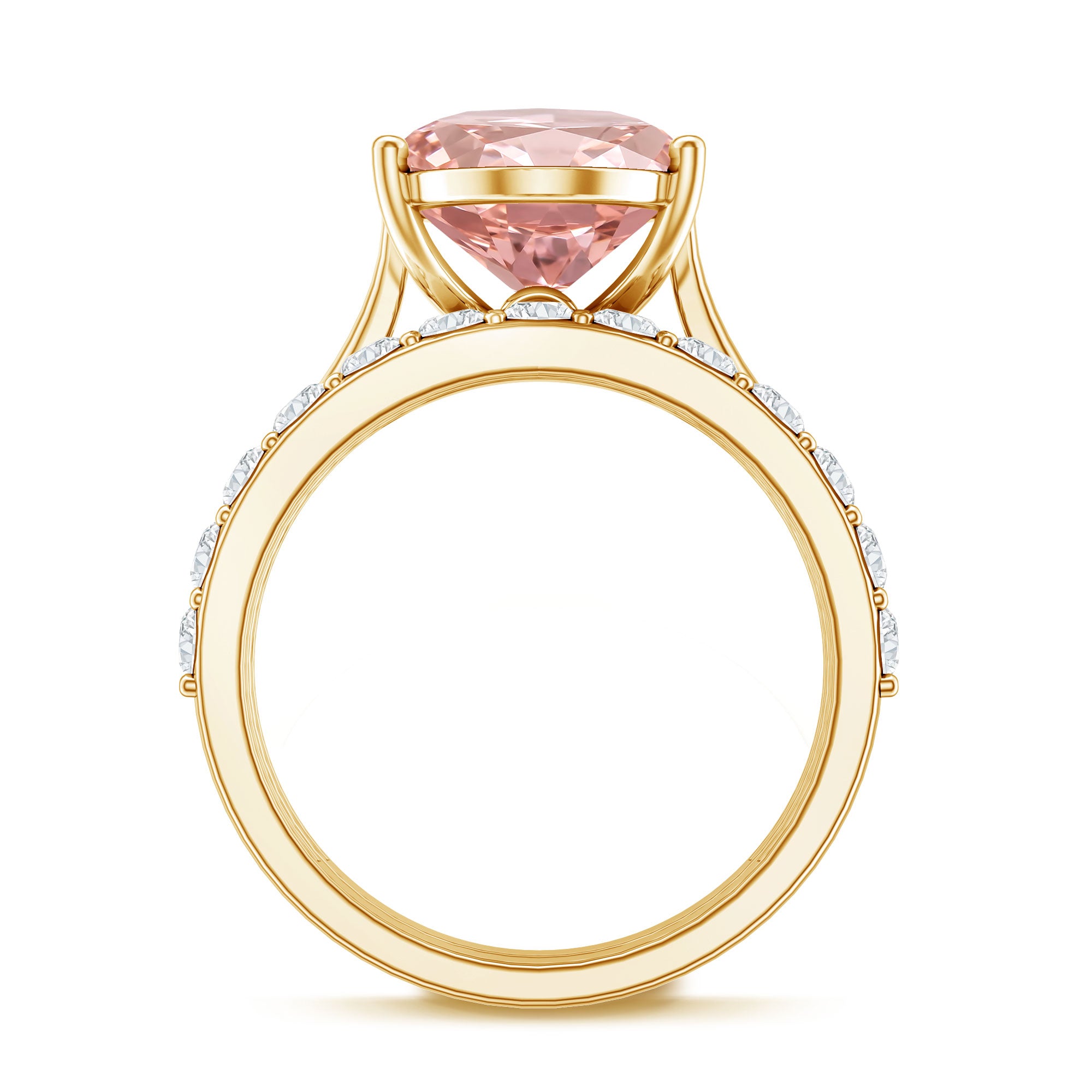 Rosec Jewels-4 Carat IGI Certified Lab Grown Pink Diamond Oval Engagement Ring with Wedding Band