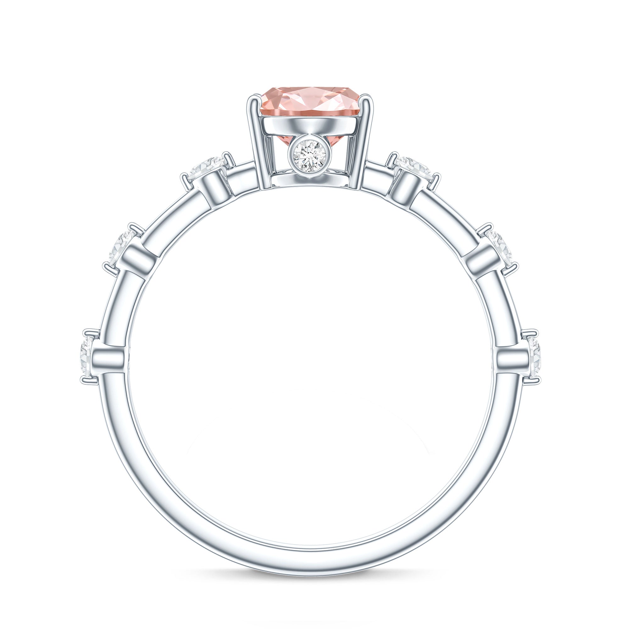 Rosec Jewels-Oval Cut 1 Carat Lab Grown Pink Diamond Solitaire Engagement Ring IGI Certified