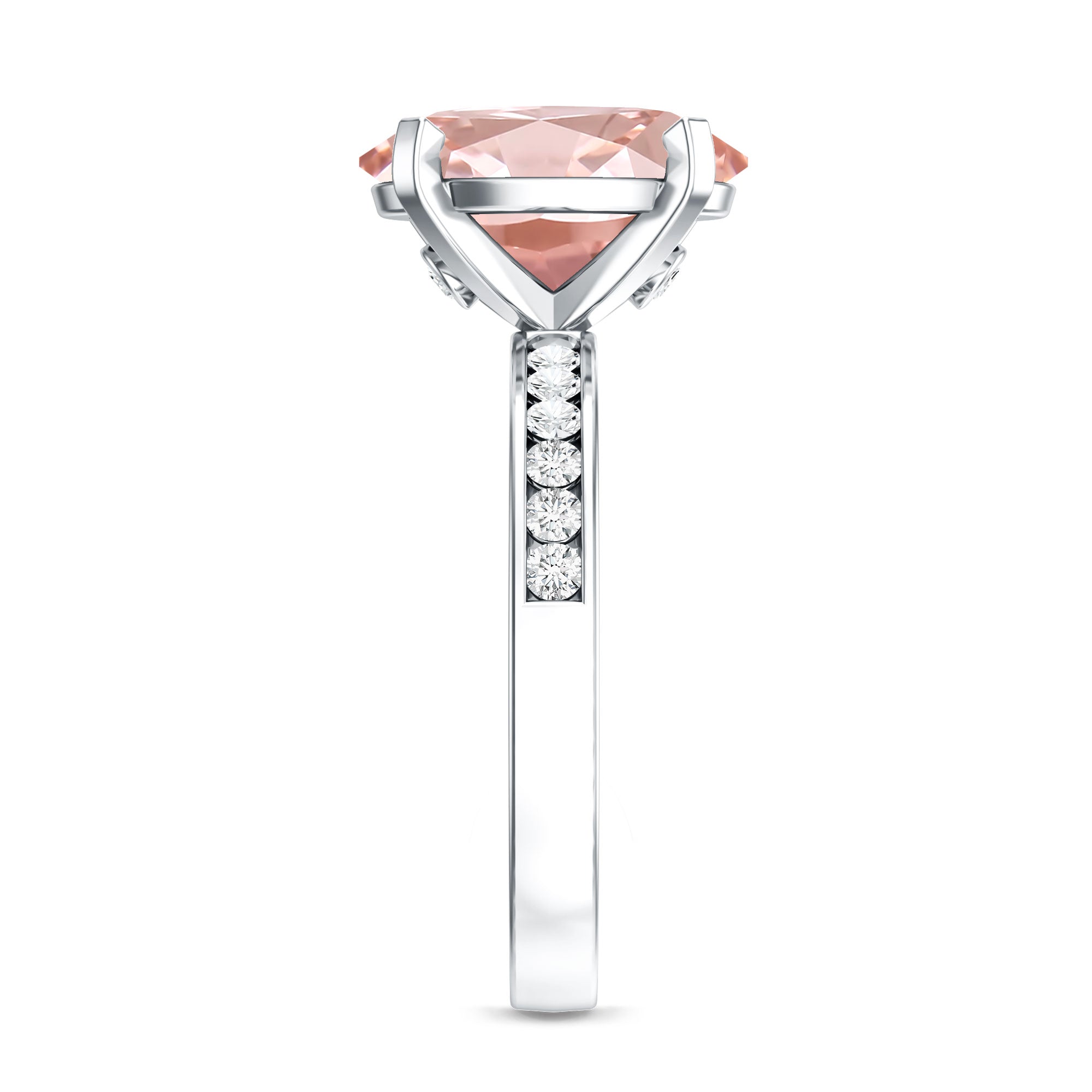 Rosec Jewels-IGI Certified 3 Carat Lab Grown Pink Diamond Oval Solitaire Engagement Ring