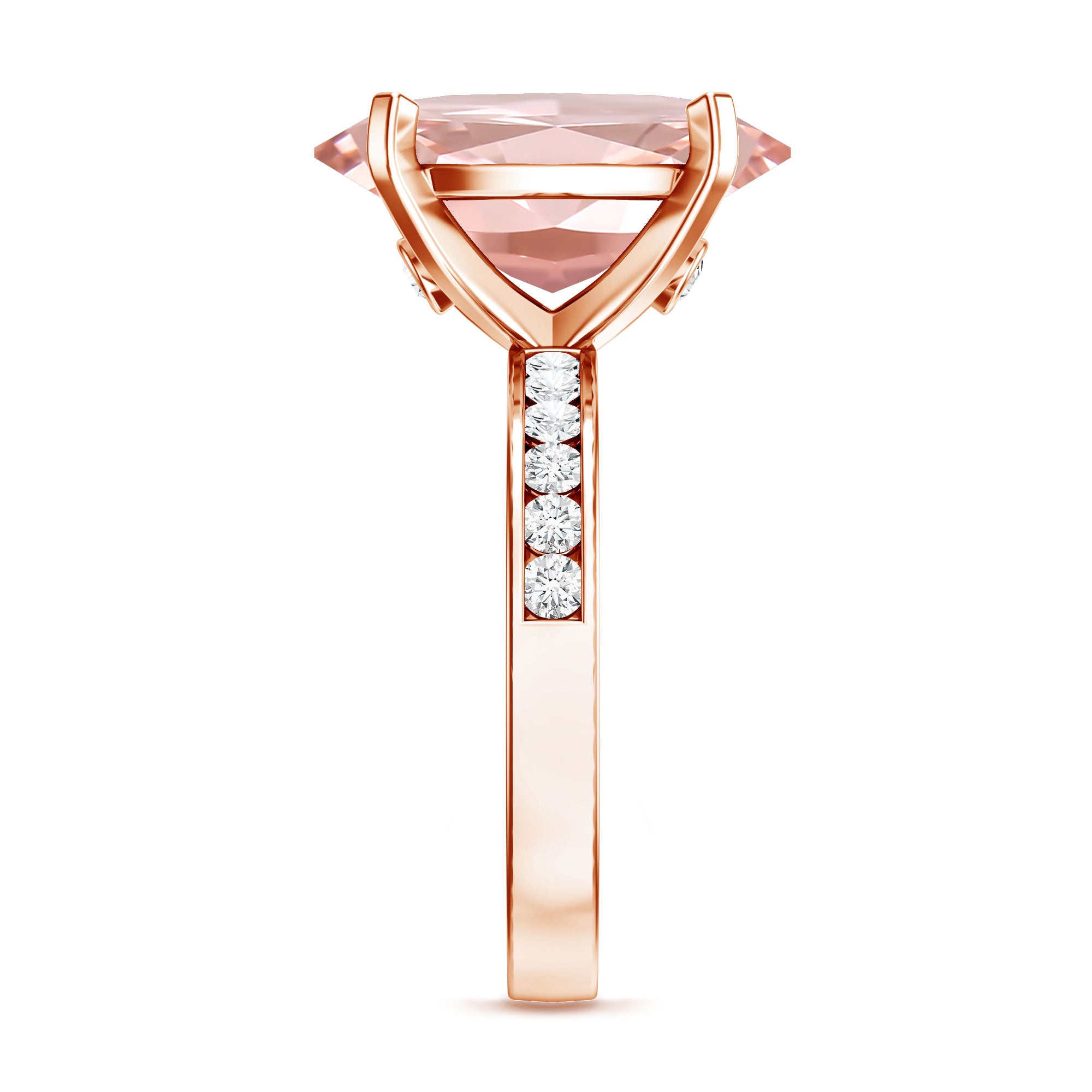 Rosec Jewels-5 Carat Oval Lab Grown Pink Diamond Statement Ring with IGI Certificate