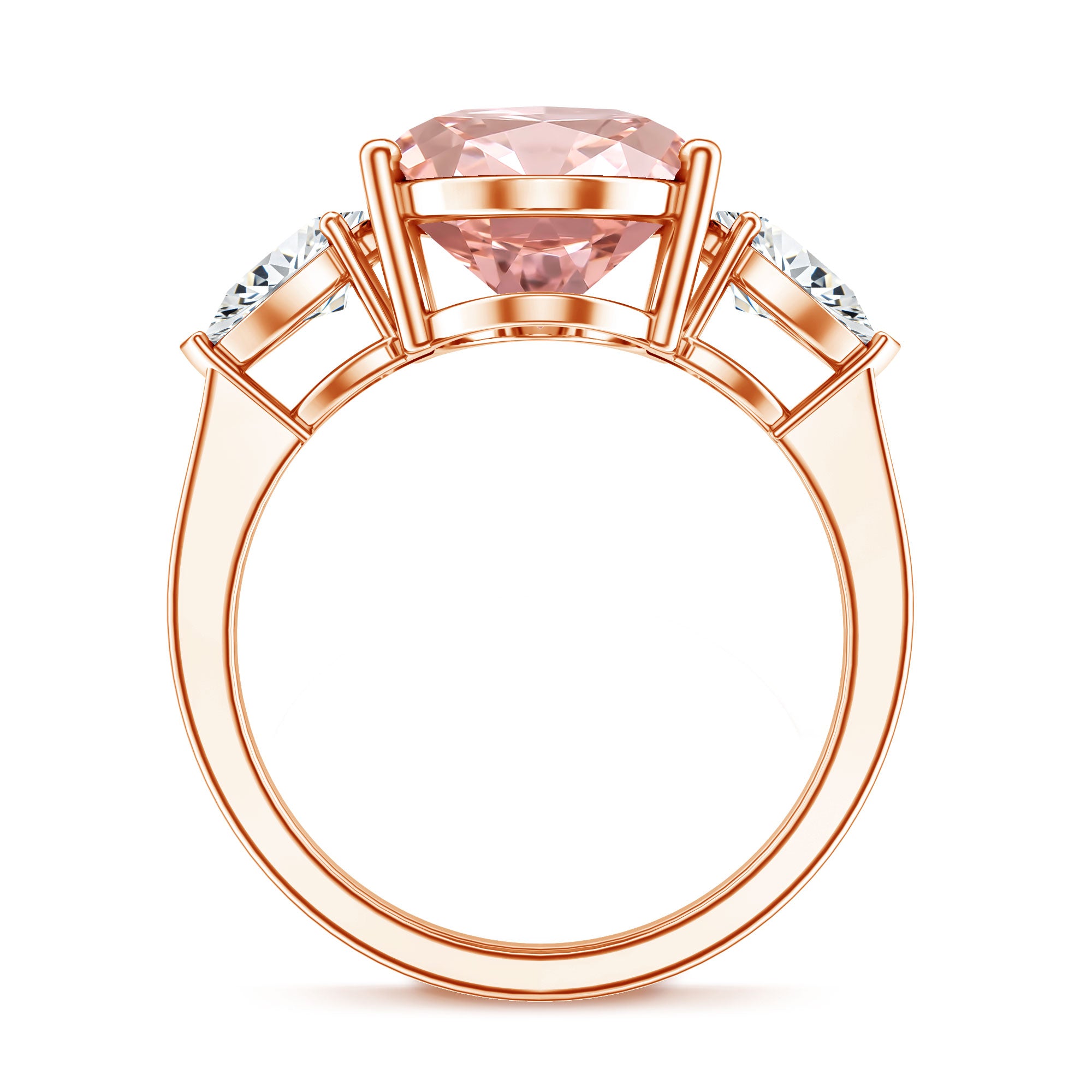 Rosec Jewels-5 Carat Lab Created Oval Pink Diamond Statement Engagement Ring with IGI Certificate