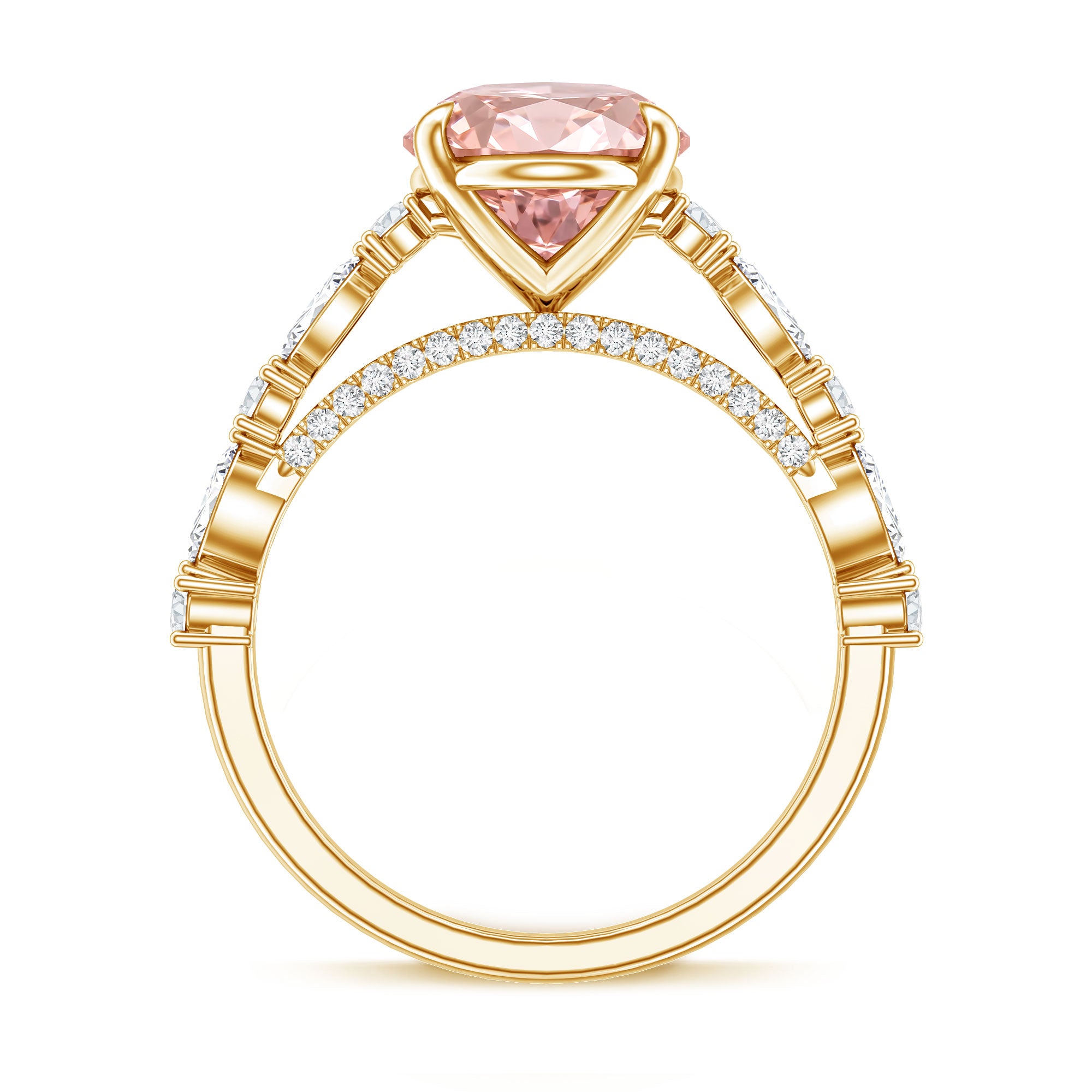 Rosec Jewels-3 Carat Oval Lab Grown Pink Diamond Designer Engagement Ring IGI Certified