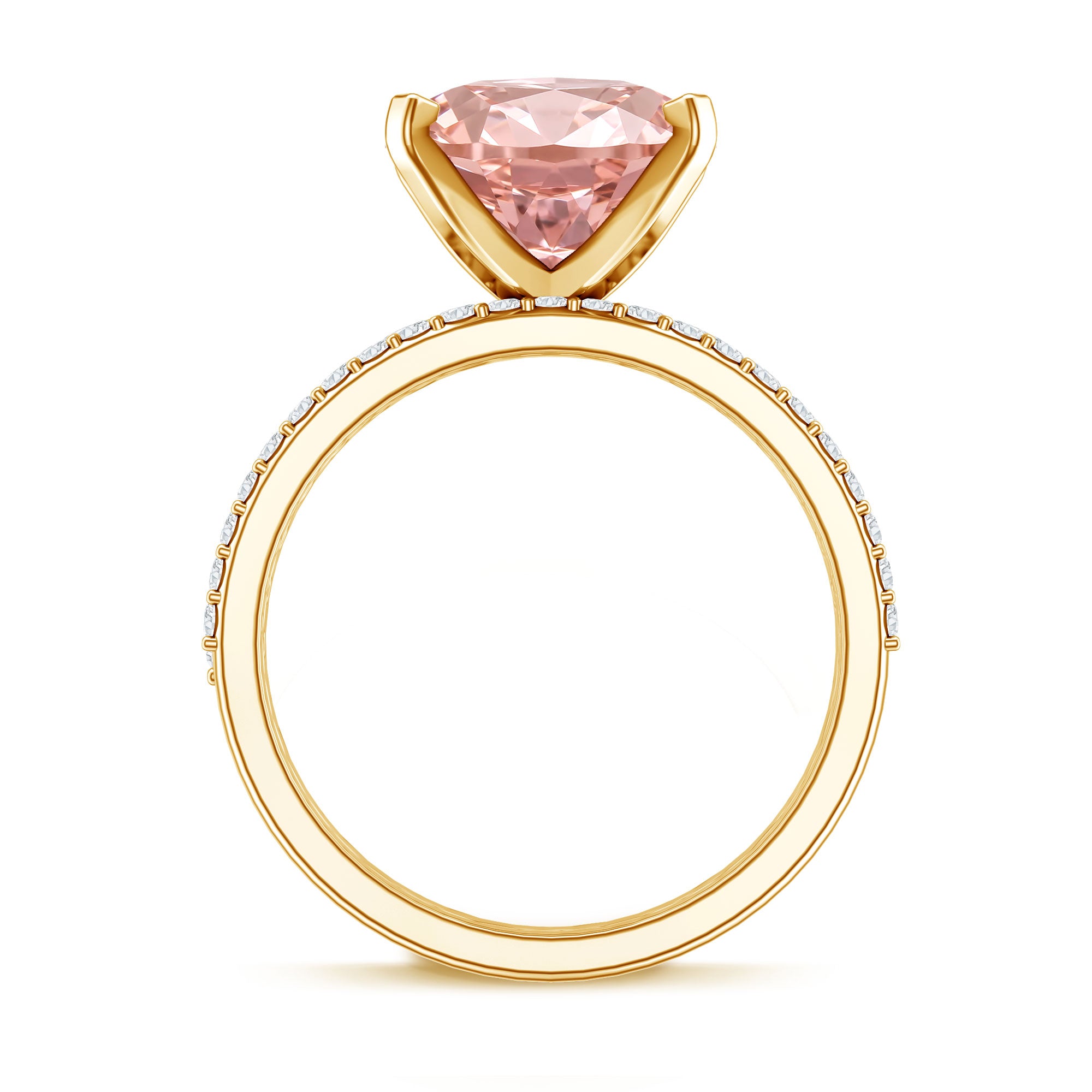 4 Carat Elongated Oval Shape Lab Pink Diamond Solitaire Bridal Ring Set IGI Certified Fancy Pink - VS1 - Rosec Jewels