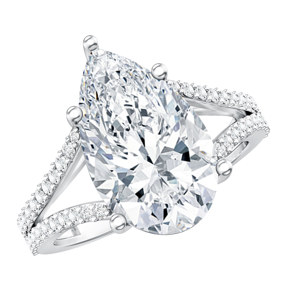IGI Certified 5 Carat Lab Grown Diamond Statement Engagement Ring with Split Shank Lab - ( E-VS1 ) - Rosec Jewels