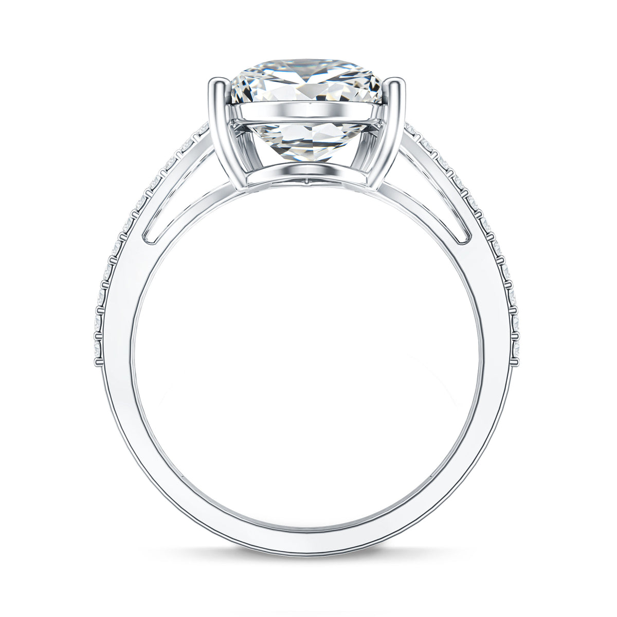 IGI Certified 5 Carat Lab Grown Diamond Statement Engagement Ring with Split Shank Lab - ( E-VS1 ) - Rosec Jewels