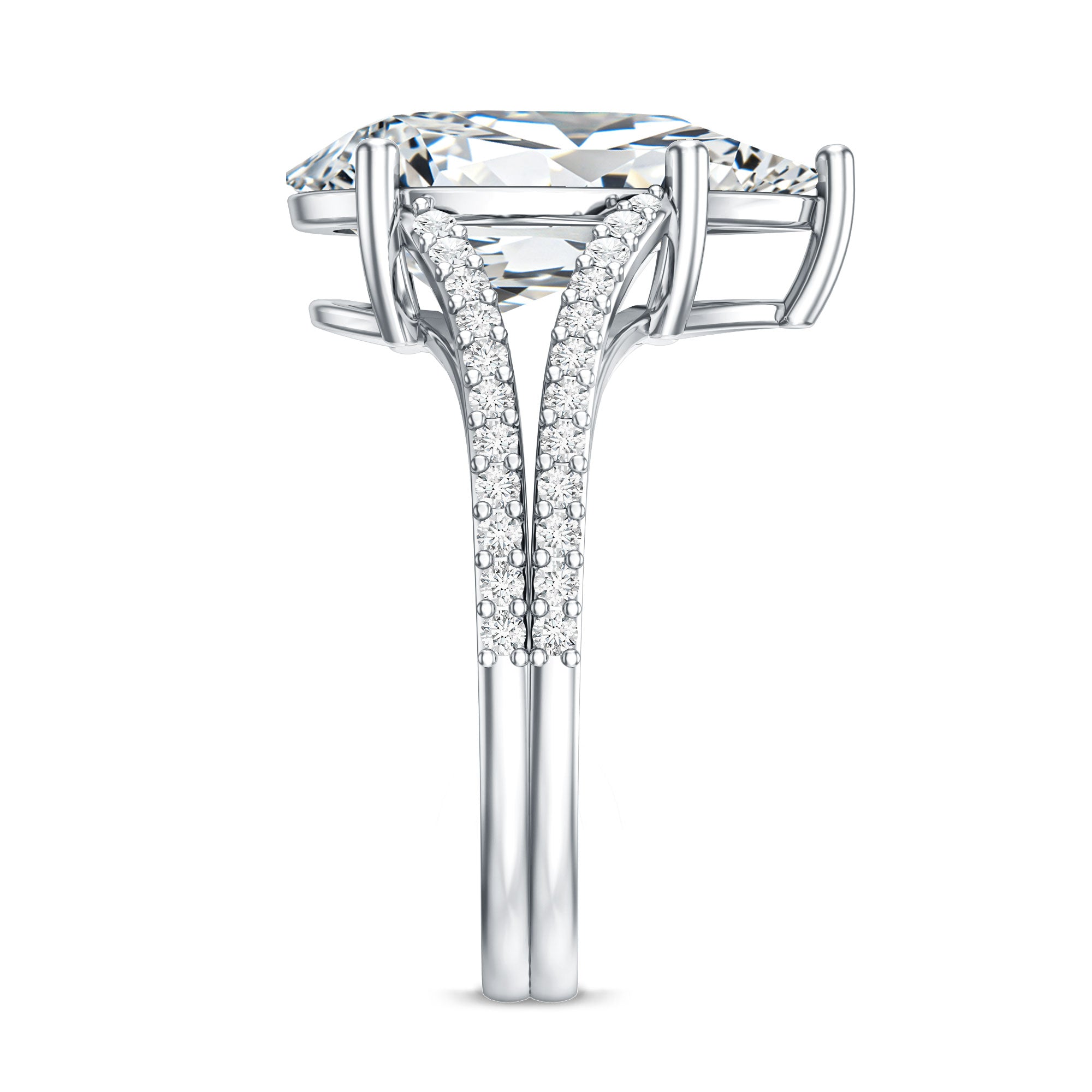 IGI Certified 5 Carat Lab Grown Diamond Statement Engagement Ring with Split Shank Lab - ( E-VS1 ) - Rosec Jewels