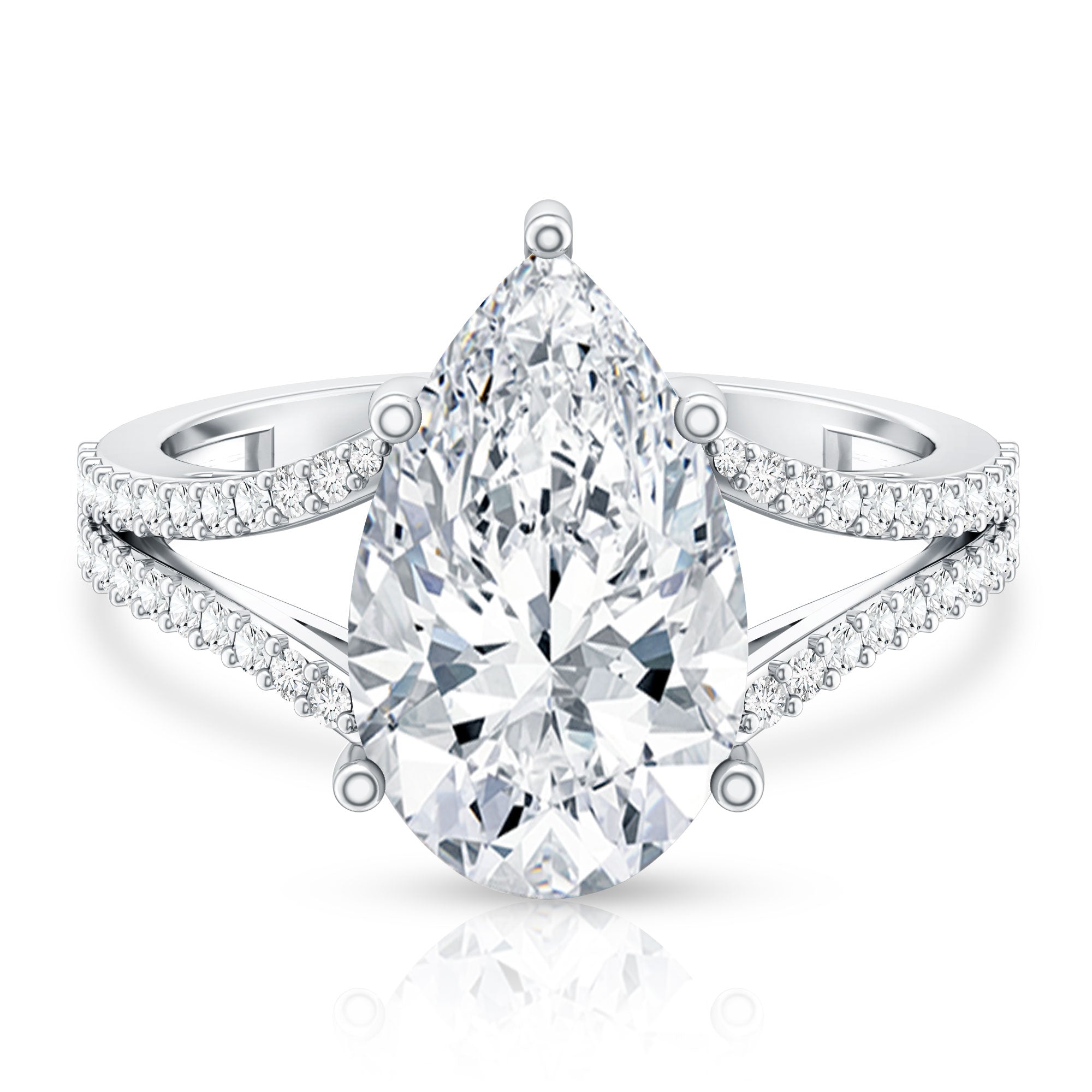Rosec Jewels-IGI Certified 5 Carat Lab Grown Diamond Statement Engagement Ring with Split Shank
