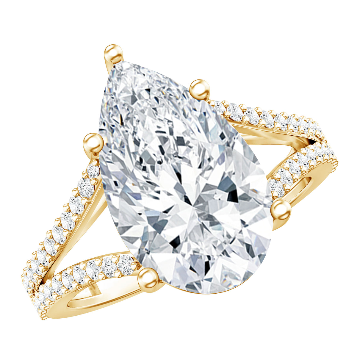 IGI Certified 5 Carat Lab Grown Diamond Statement Engagement Ring with Split Shank Lab - ( E-VS1 ) - Rosec Jewels