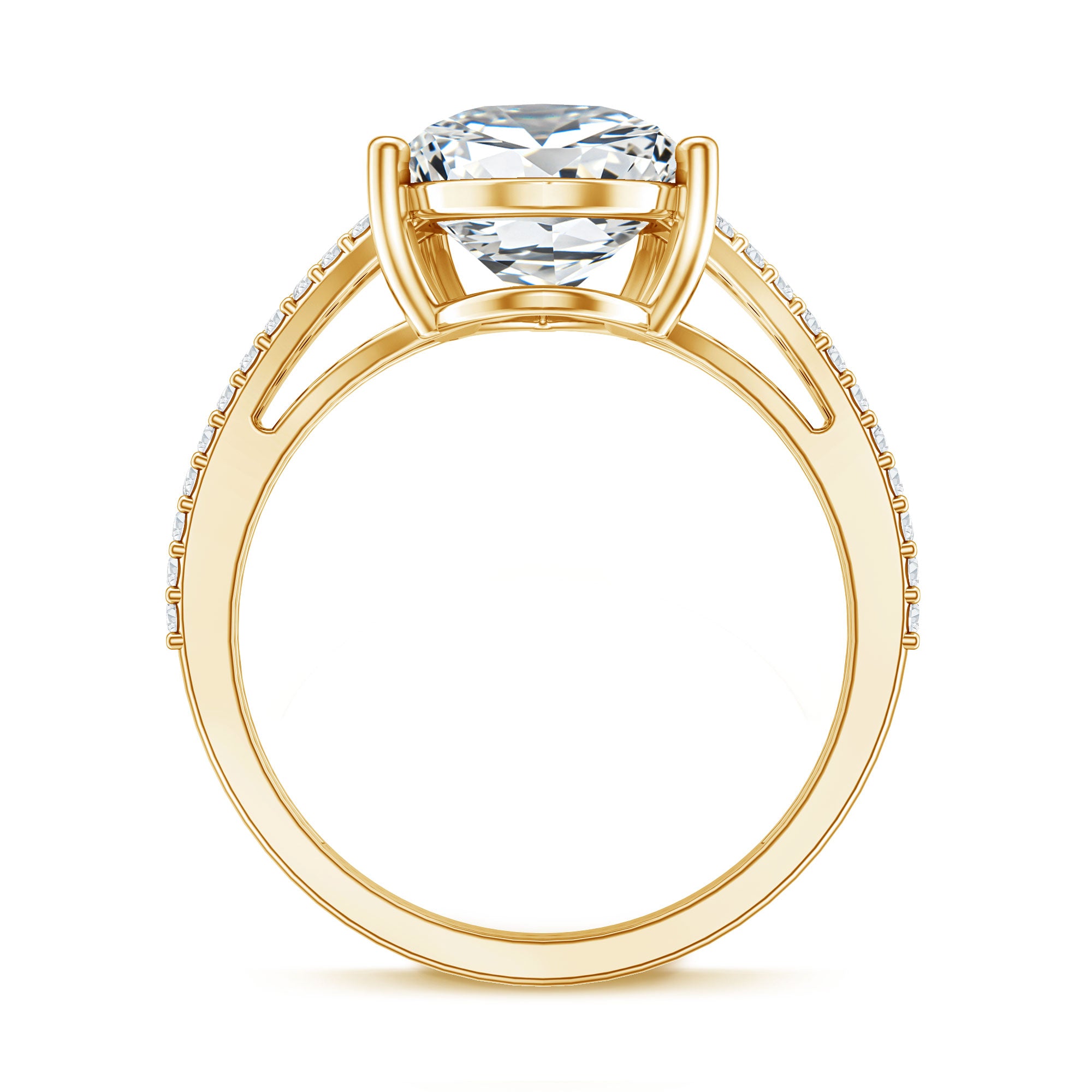 Rosec Jewels-IGI Certified 5 Carat Lab Grown Diamond Statement Engagement Ring with Split Shank