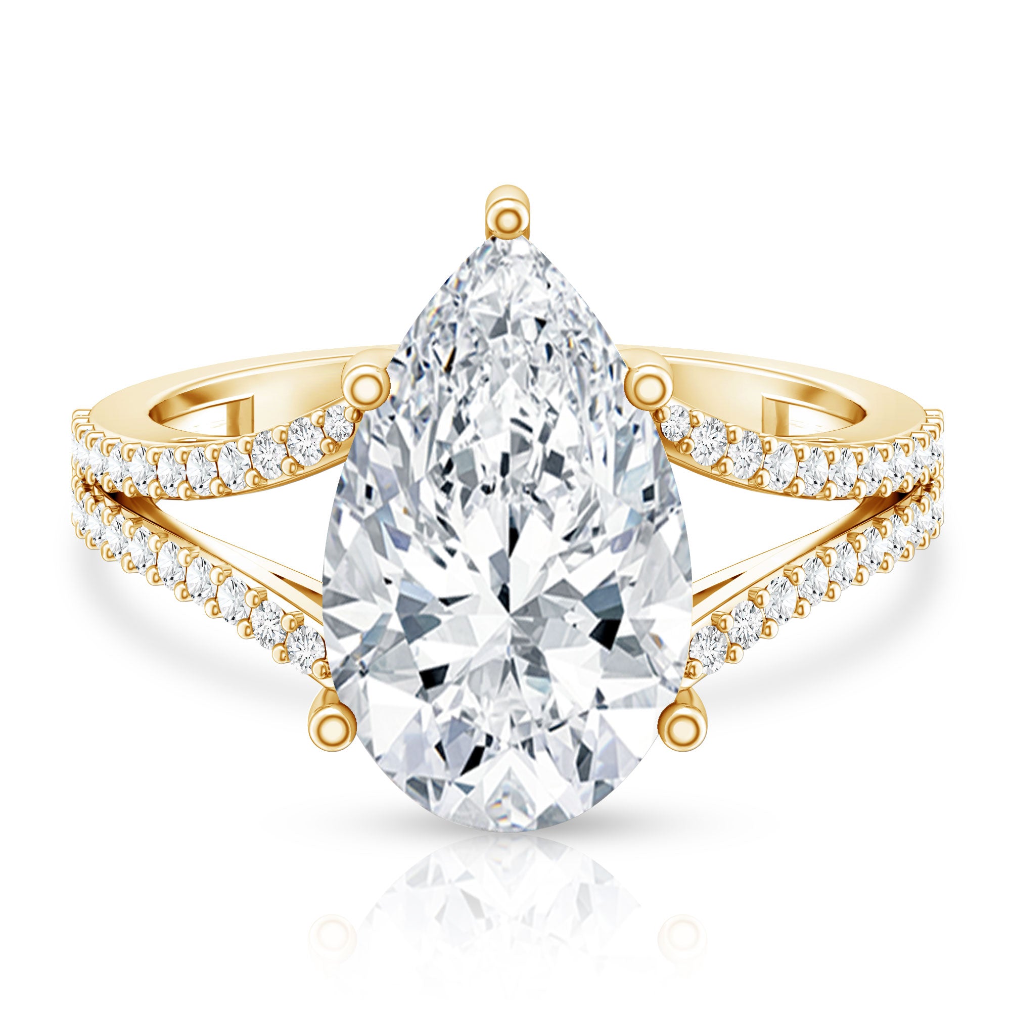 Rosec Jewels-IGI Certified 5 Carat Lab Grown Diamond Statement Engagement Ring with Split Shank