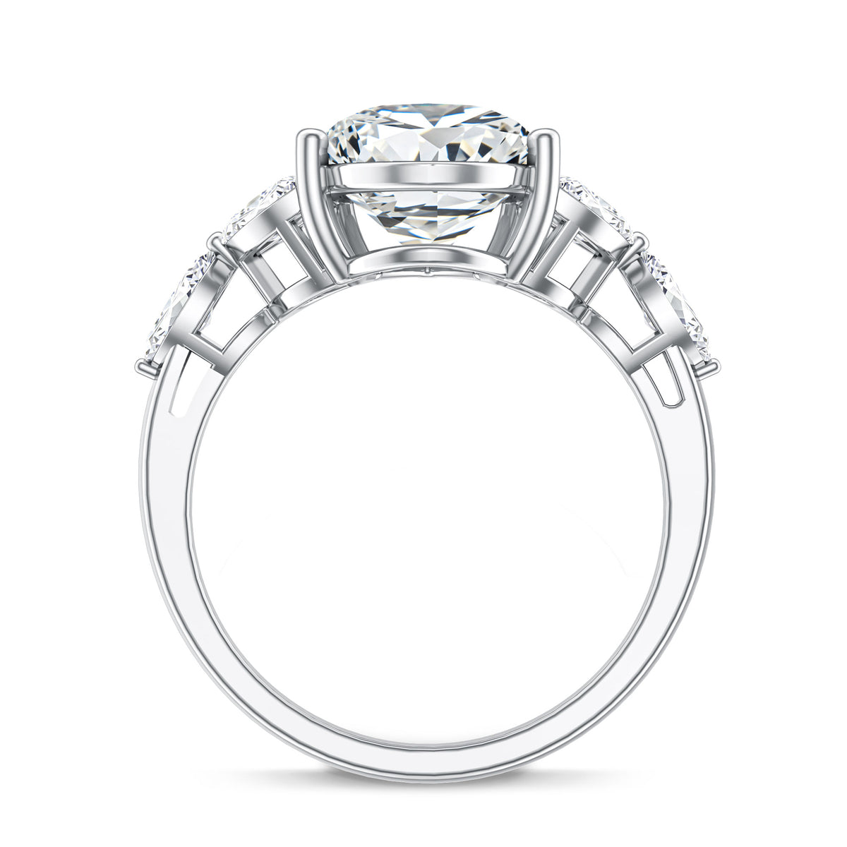 IGI Certified 5 Carat Pear Shaped Lab Grown Diamond Huge Cocktail Ring Lab - ( E-VS1 ) - Rosec Jewels
