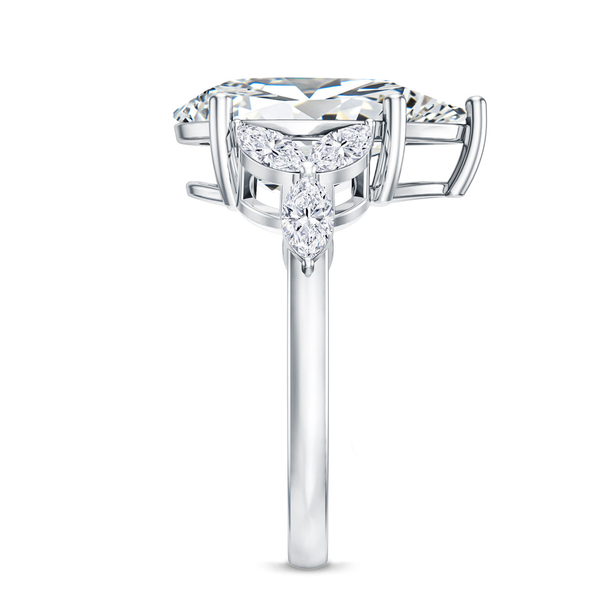 IGI Certified 5 Carat Pear Shaped Lab Grown Diamond Huge Cocktail Ring Lab - ( E-VS1 ) - Rosec Jewels