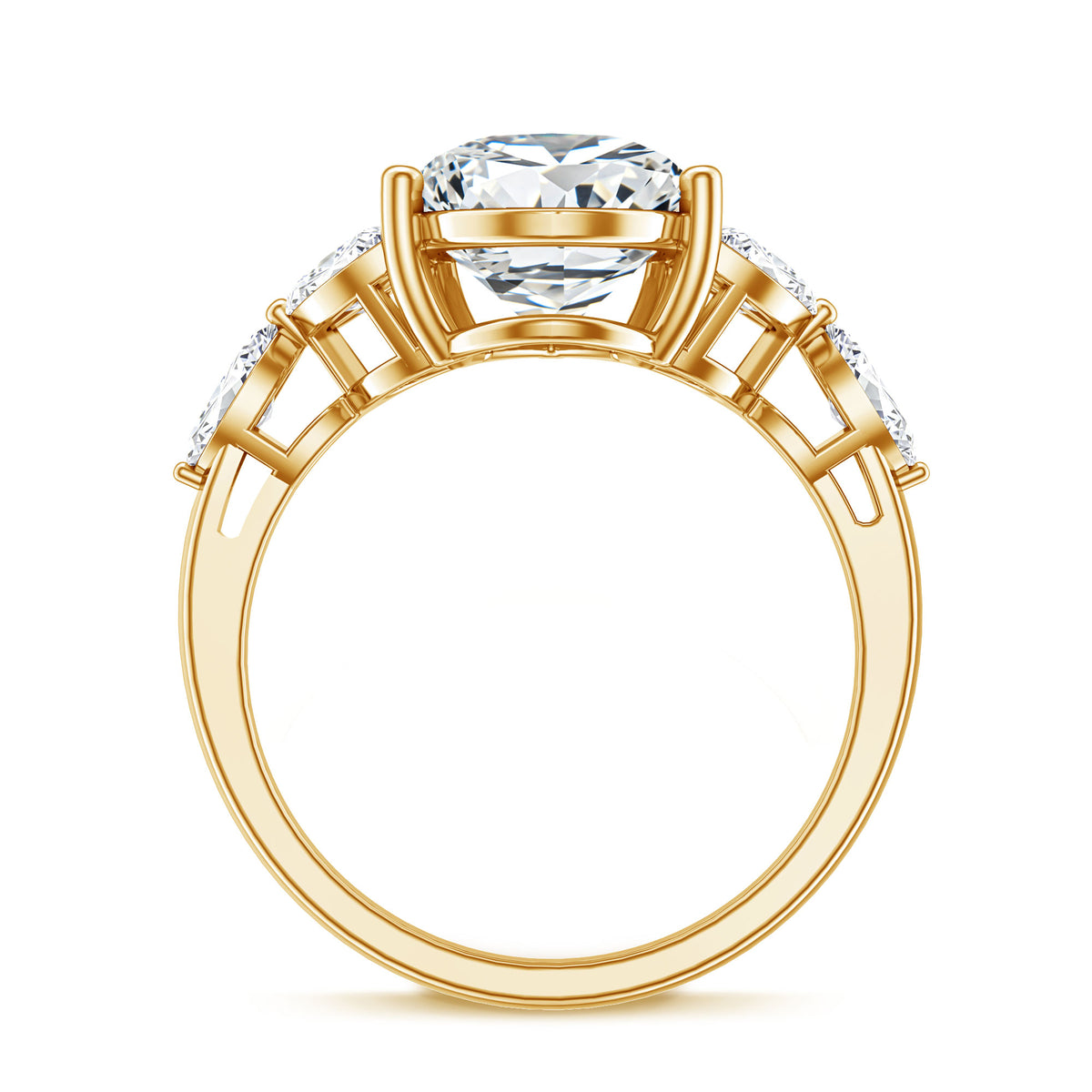 IGI Certified 5 Carat Pear Shaped Lab Grown Diamond Huge Cocktail Ring Lab - ( E-VS1 ) - Rosec Jewels