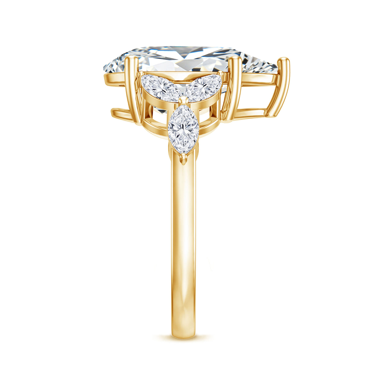 IGI Certified 5 Carat Pear Shaped Lab Grown Diamond Huge Cocktail Ring Lab - ( E-VS1 ) - Rosec Jewels
