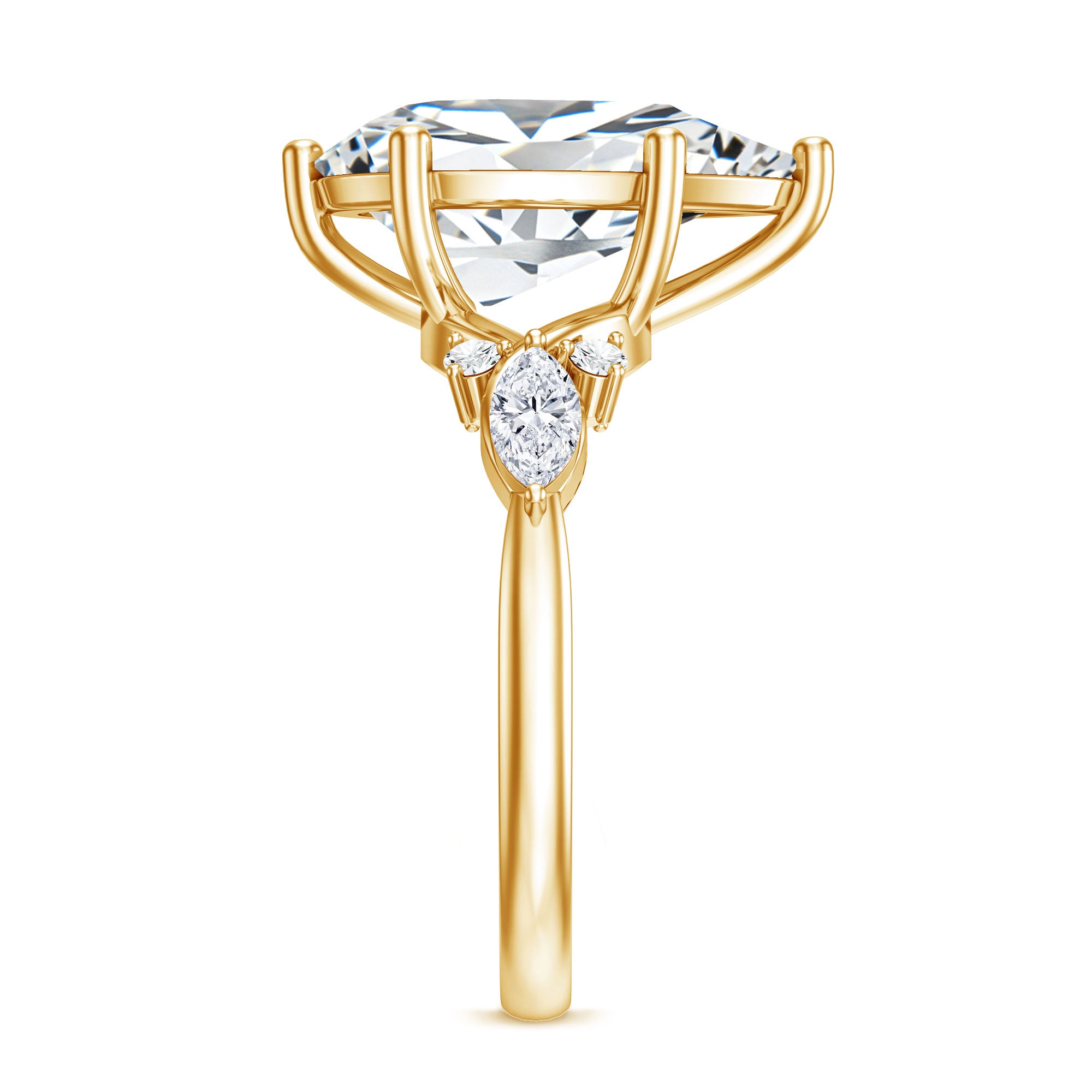 Rosec Jewels-4 Carat Pear Shape Lab Grown Diamond Statement Engagement Ring IGI Certified