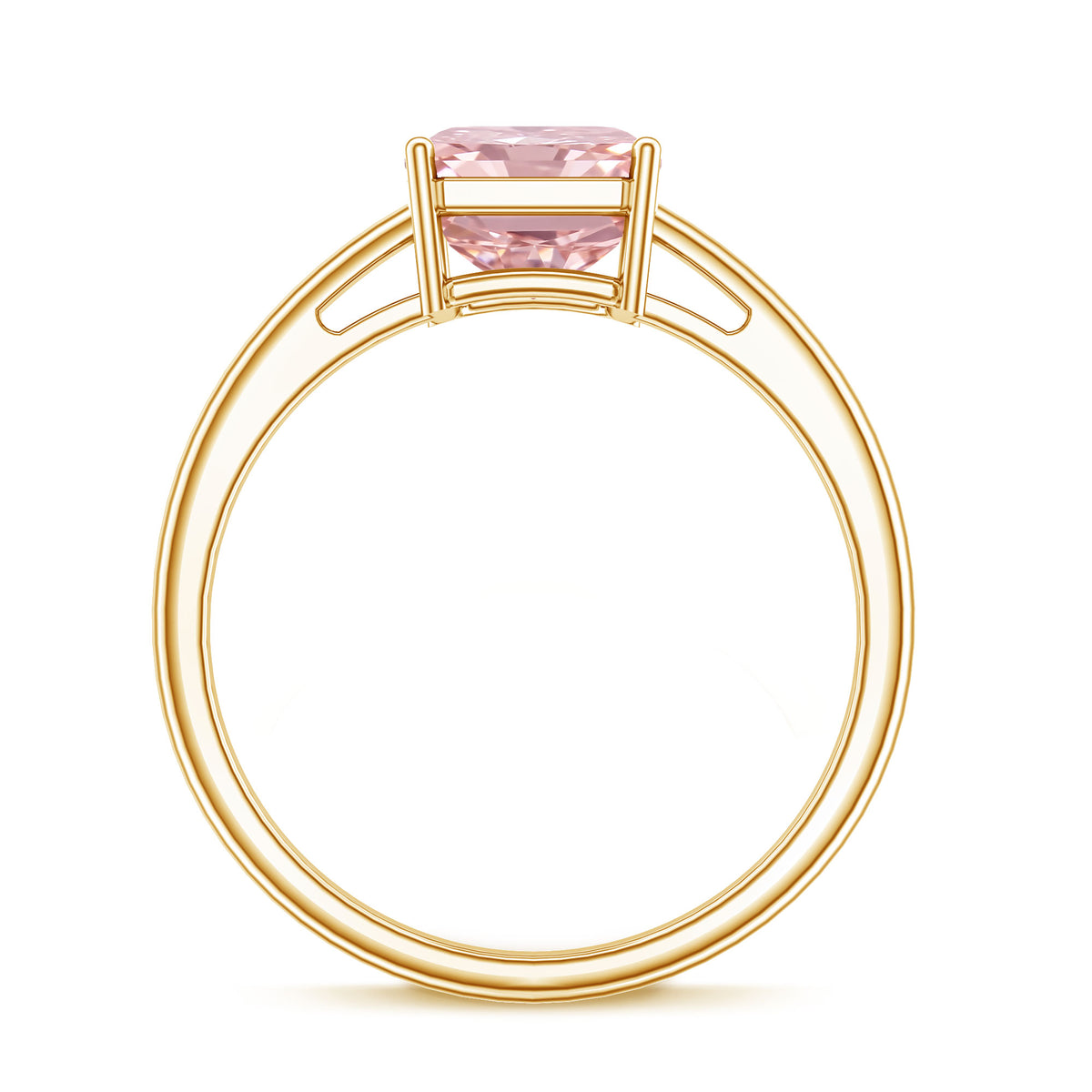 Solitaire 3 Carat Lab Grown Pink Diamond Radiant Cut Engagement Ring IGI Certified Fancy Pink - VS1 - Rosec Jewels
