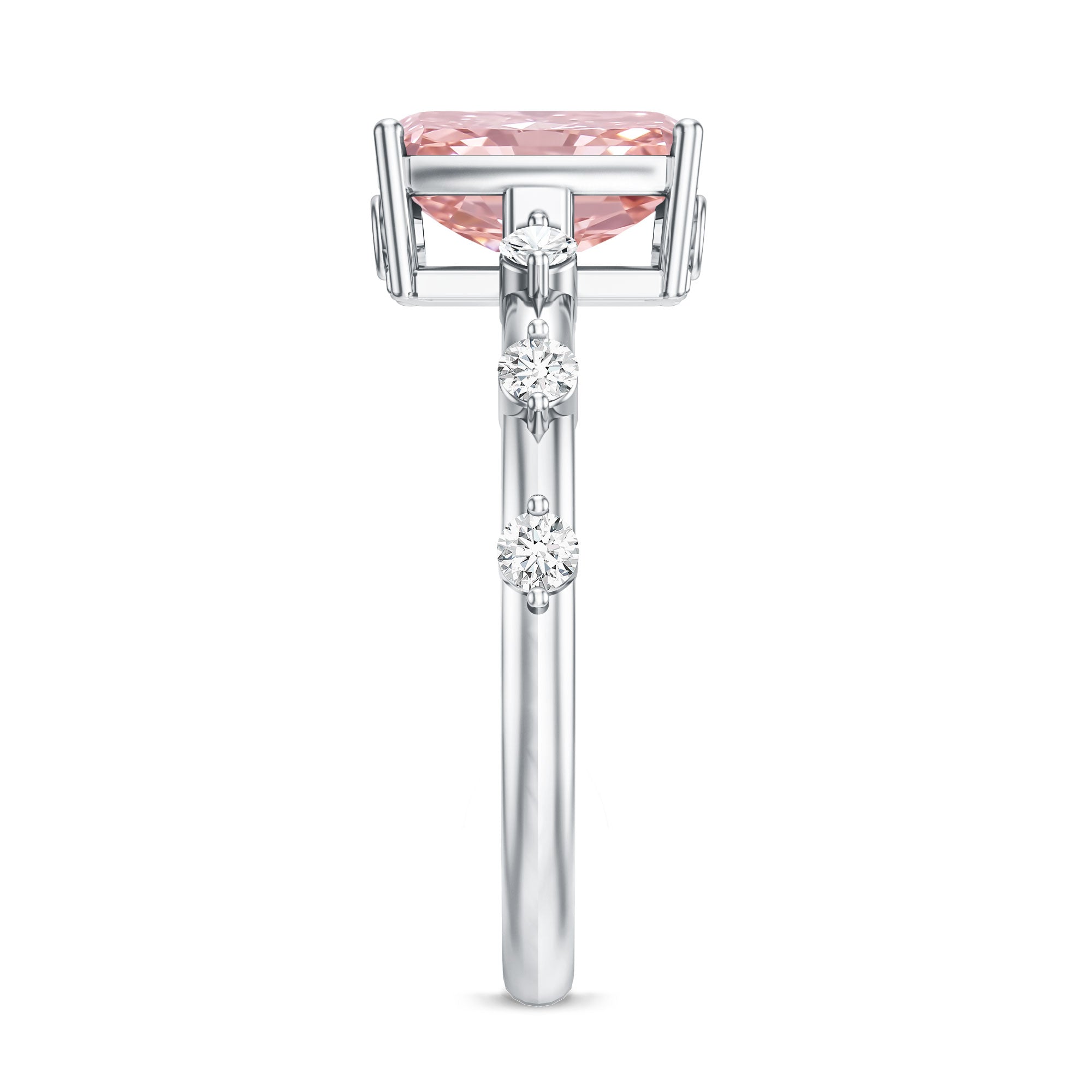 Rosec Jewels-Radiant Cut Lab Pink Diamond 2 Carat Engagement Ring with IGI Certificate
