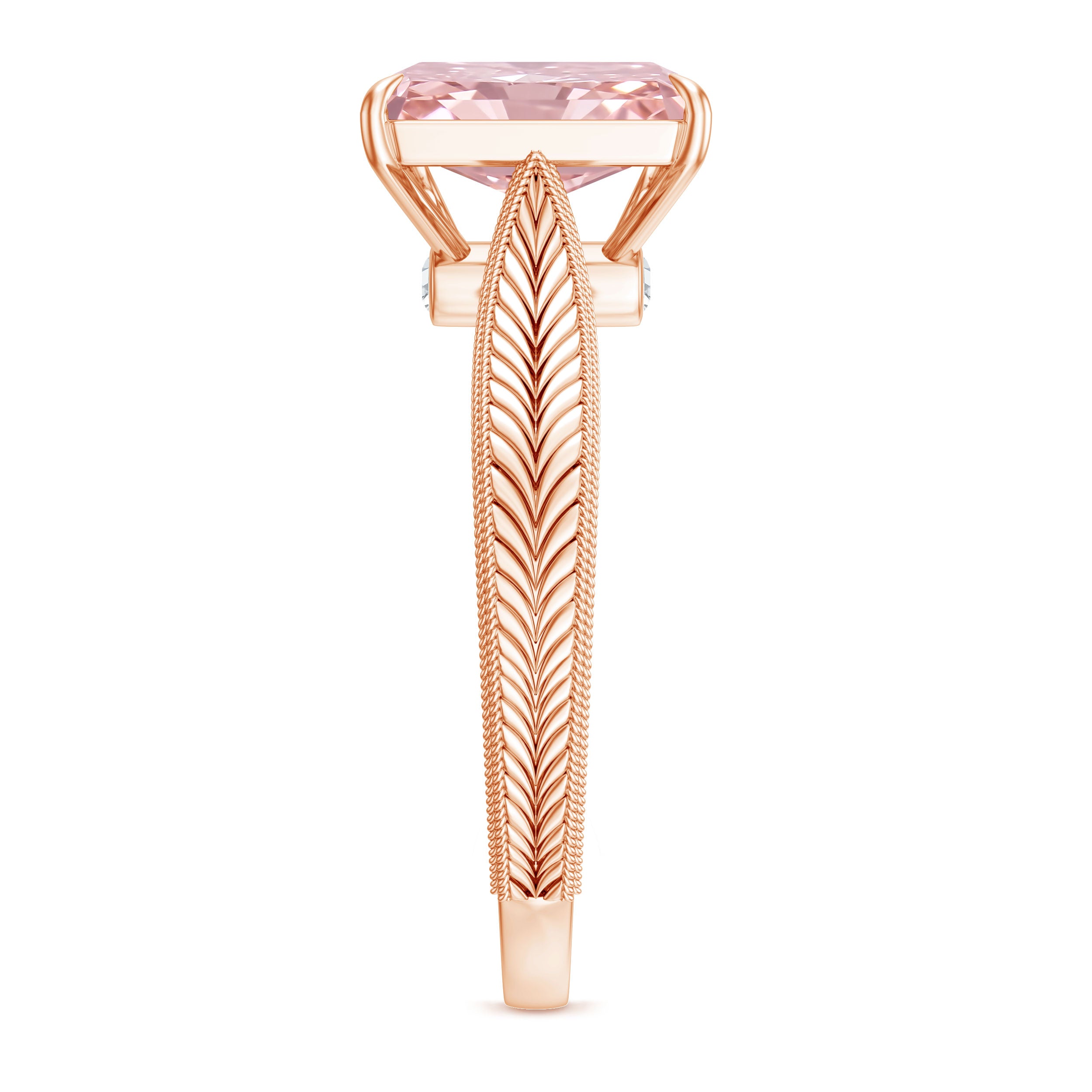 Rosec Jewels-3 Carat Lab Grown Pink Diamond Vintage Engagement Ring with IGI Certificate