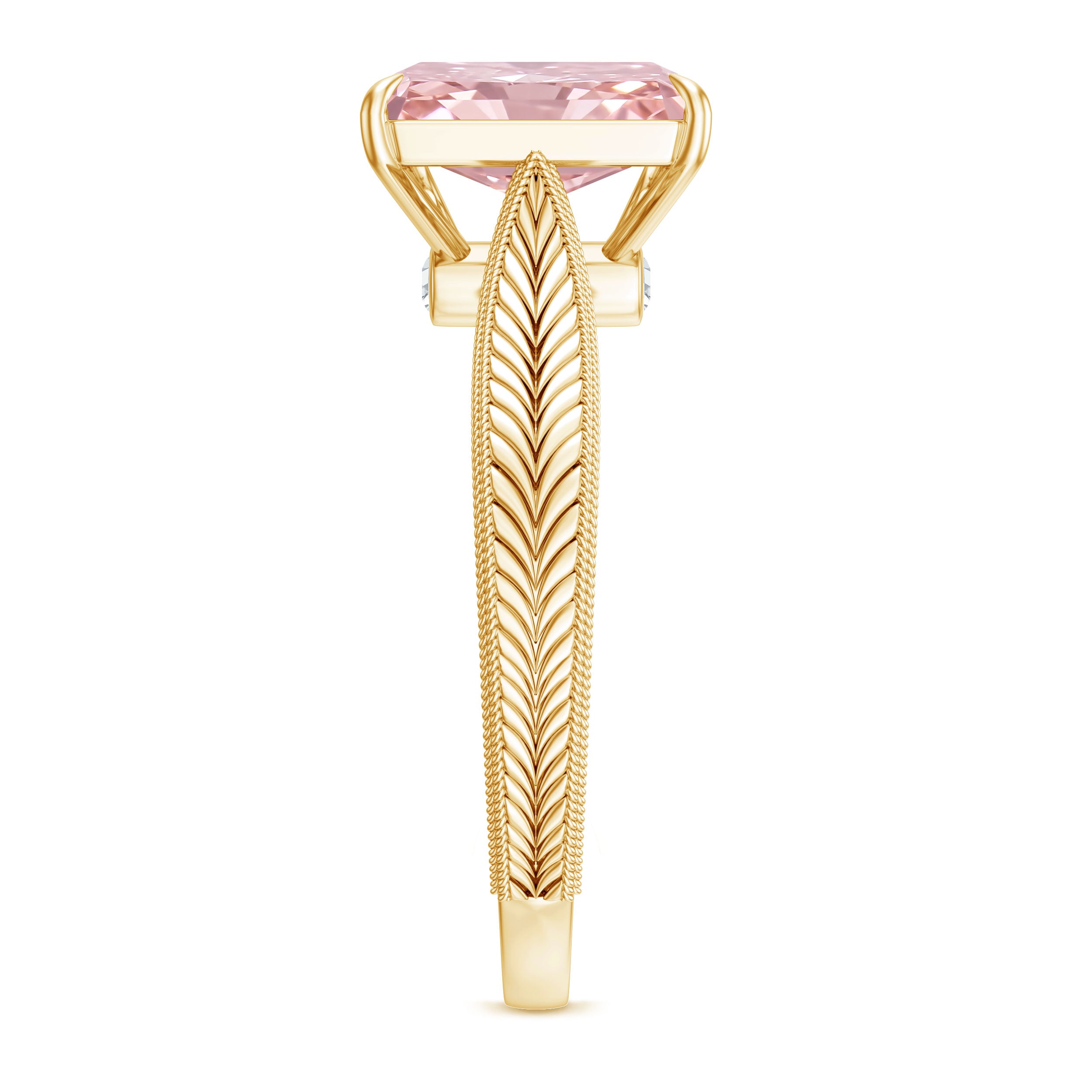 Rosec Jewels-3 Carat Lab Grown Pink Diamond Vintage Engagement Ring with IGI Certificate