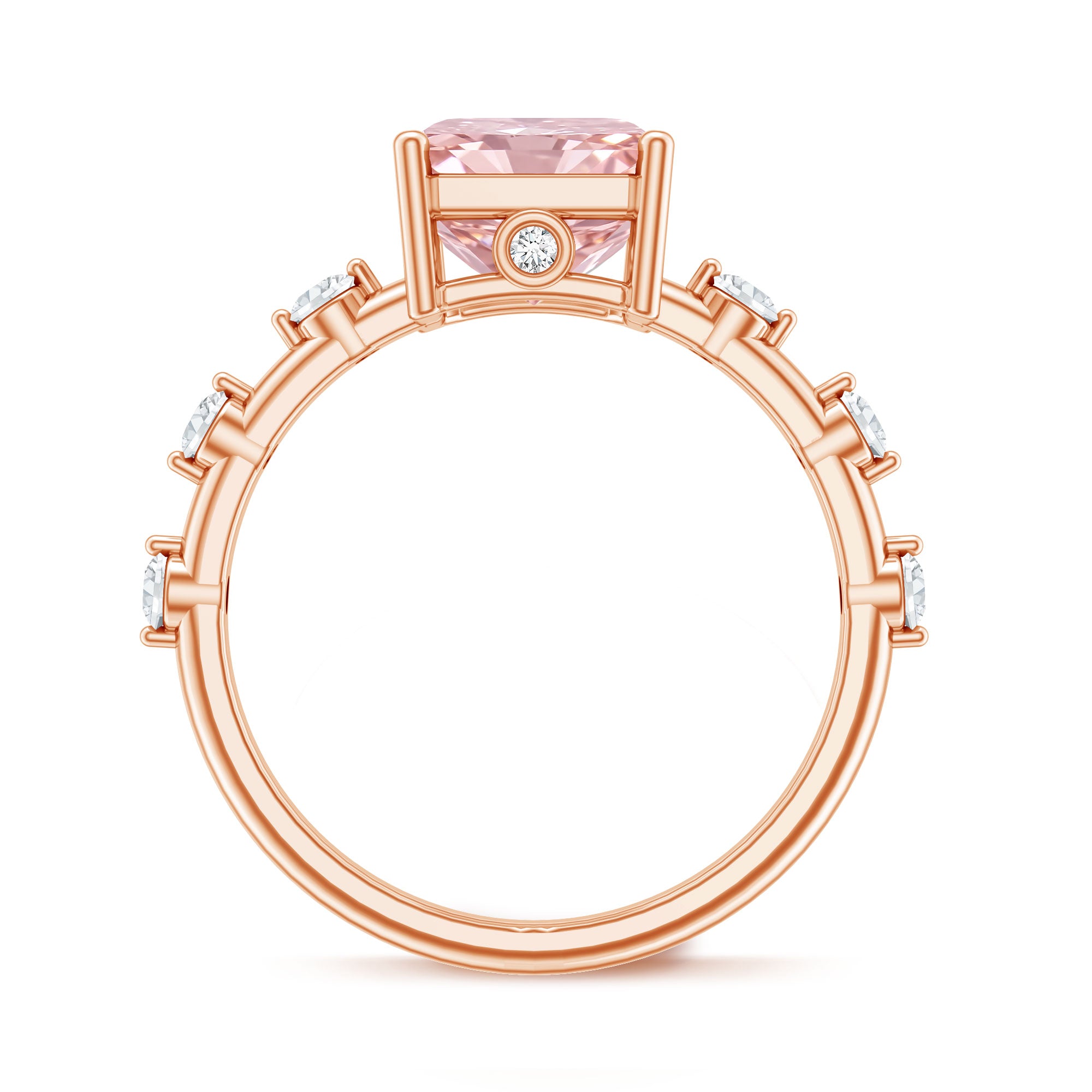 Rosec Jewels-IGI Certified 4 Carat Lab Grown Pink and White Diamond Radiant Cut Engagement Ring