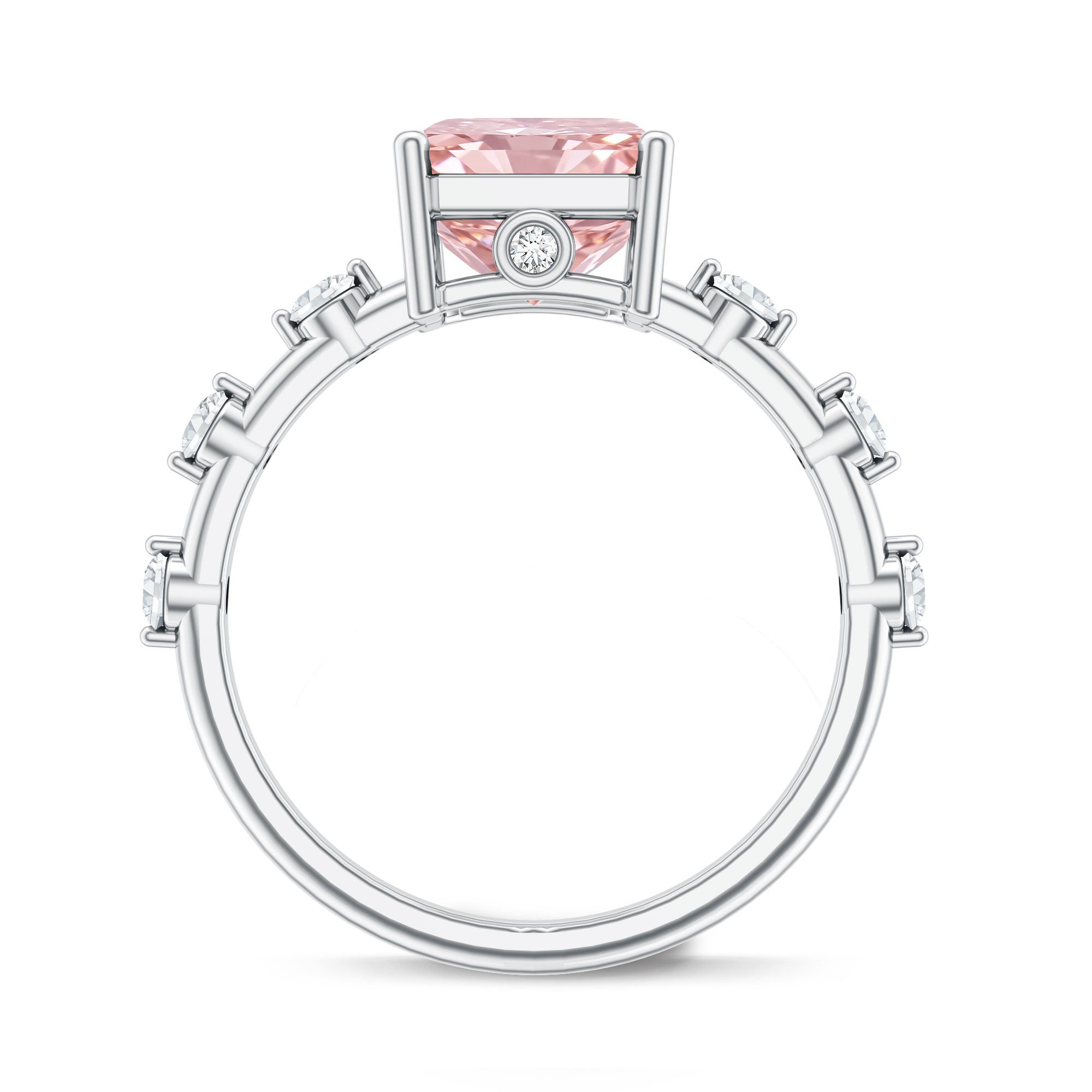 Rosec Jewels-IGI Certified 4 Carat Lab Grown Pink and White Diamond Radiant Cut Engagement Ring
