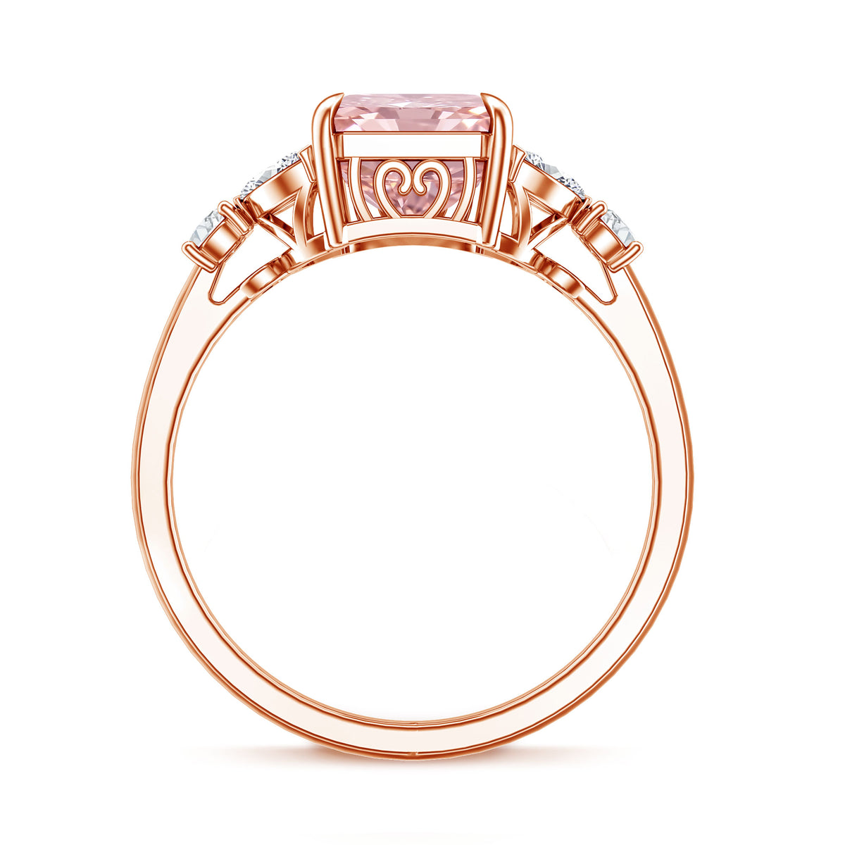 3 Carat Radiant Cut Lab Pink Diamond Engagement Ring IGI Certified Fancy Pink - VS1 - Rosec Jewels